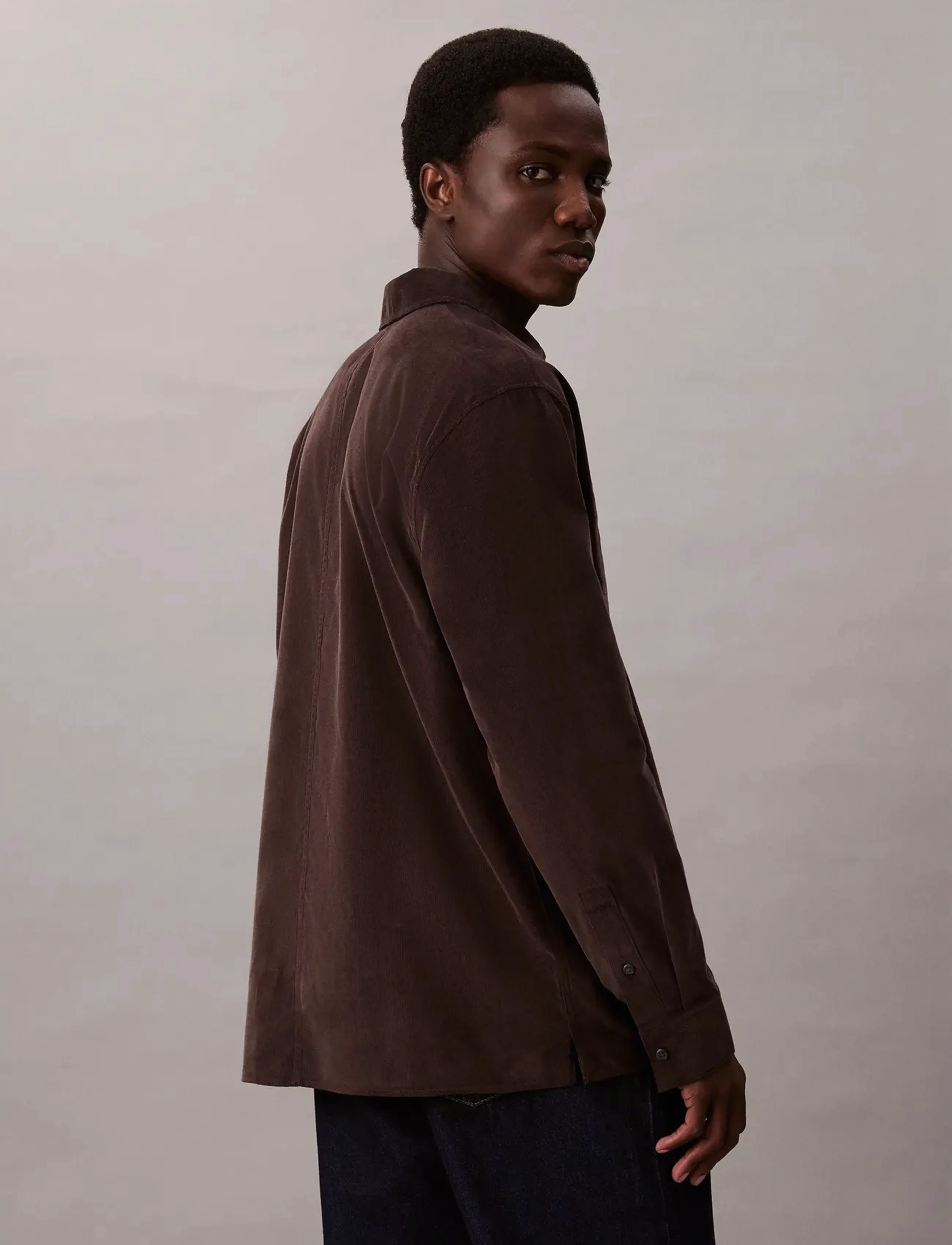 Calvin Klein Jeans - LS CORDUROY EASY SHIRT - cordhemden - chocolate torte - 5