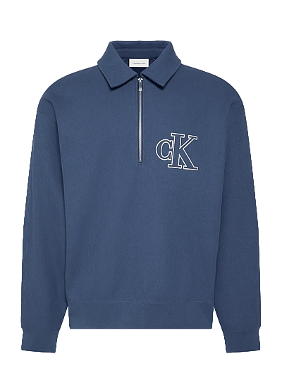 Ls Dbl Knit Rib Logo Applique Zi - Polostrik