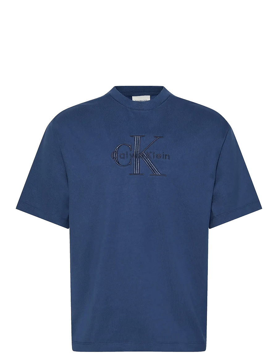Calvin Klein Jeans - SS HERO MONOLOGO EMB 16S CREWNCK - short-sleeved t-shirts - blue jean - 1
