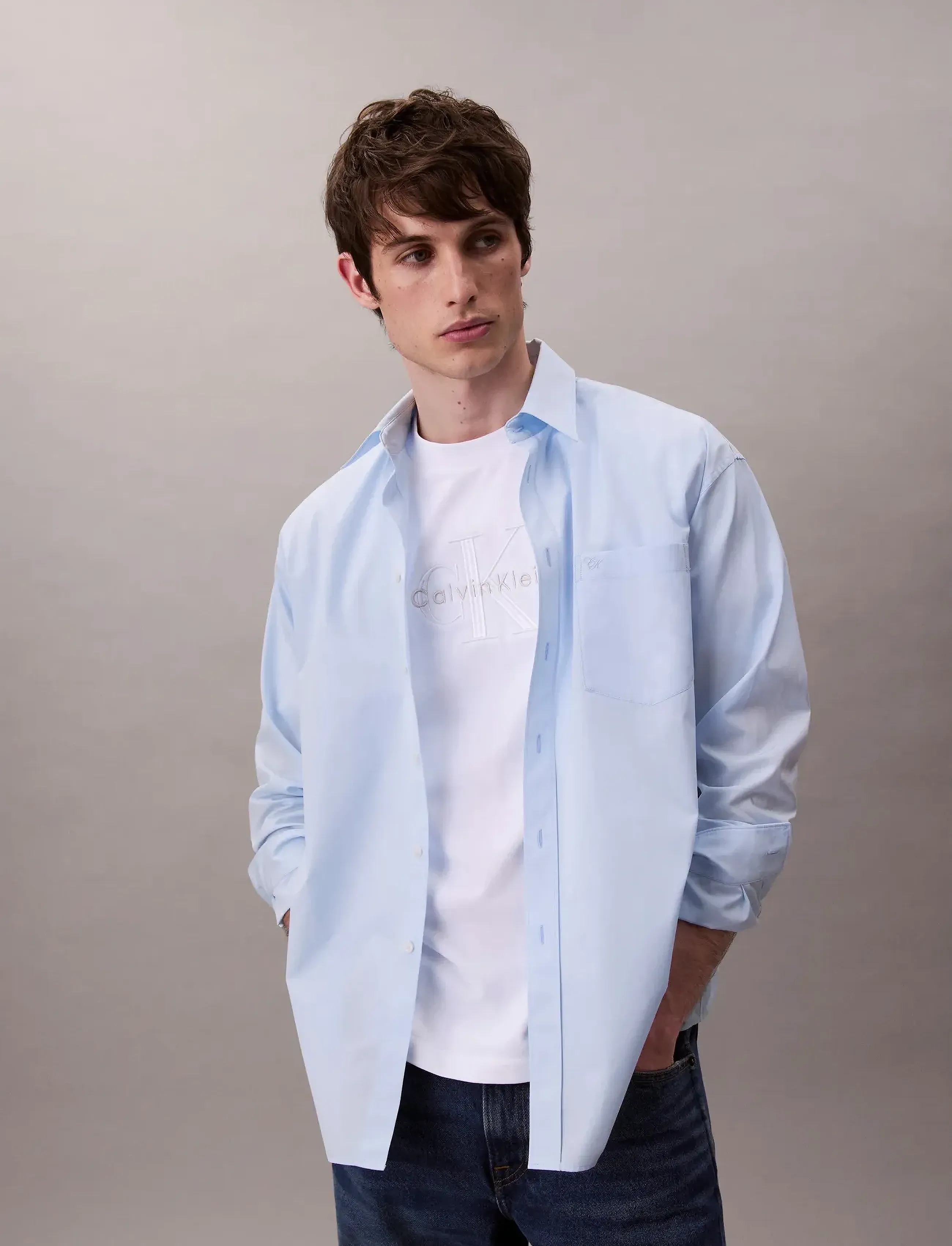 Calvin Klein Jeans - SS HERO MONOLOGO EMB 16S CREWNCK - kortærmede t-shirts - brilliant white - 5