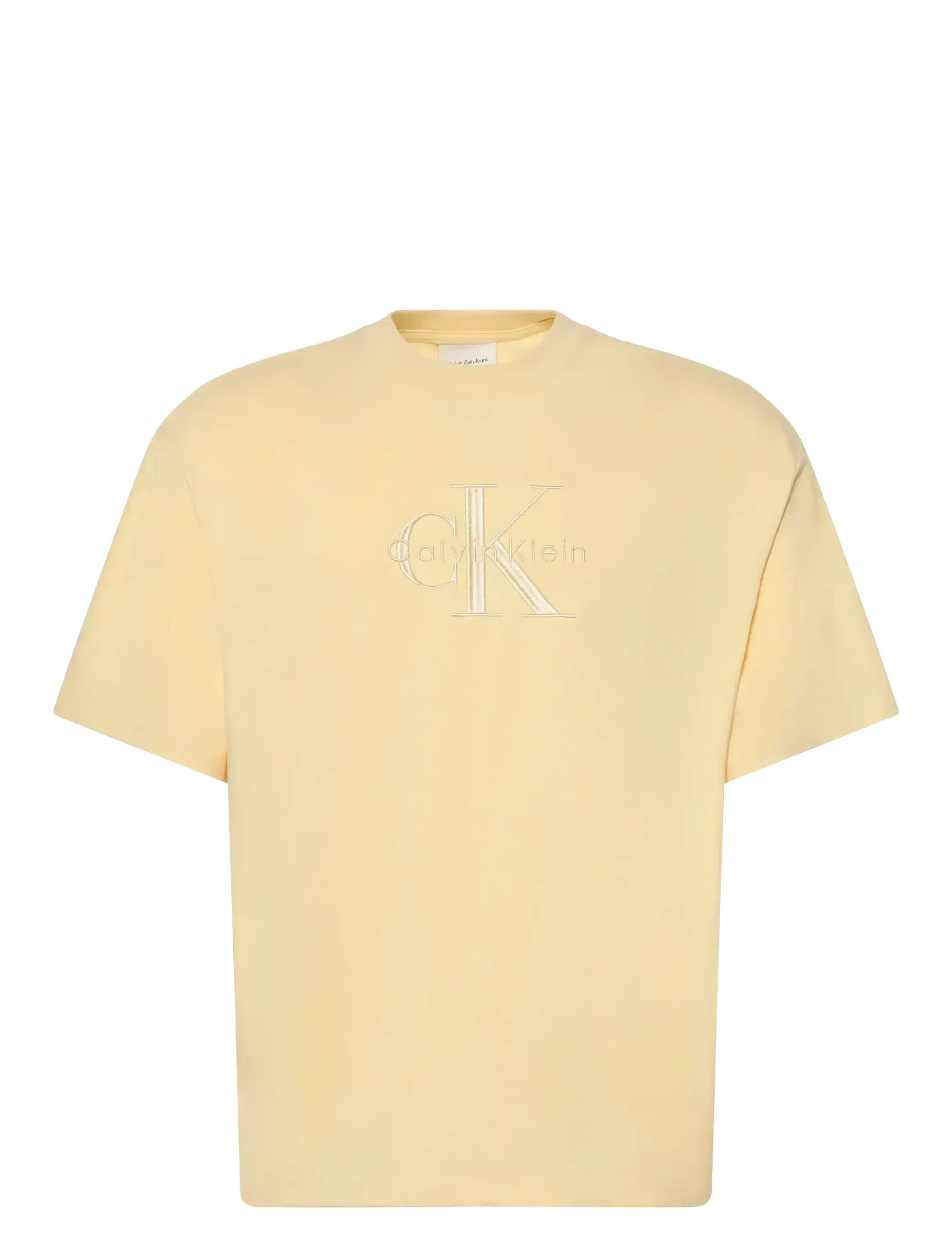 Calvin Klein Jeans SS HERO MONOLOGO EMB 16S CREWNCK - T-shirts - SUNLIGHT / yellow