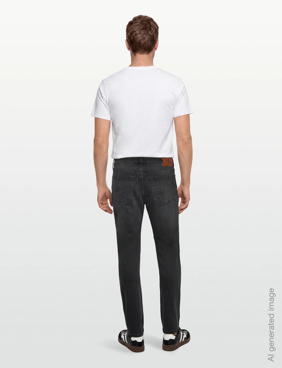 Calvin Klein Jeans - SLIM TAPER BLACK OIL SLICK JEAN - kitsad teksad - black oil slick - 4