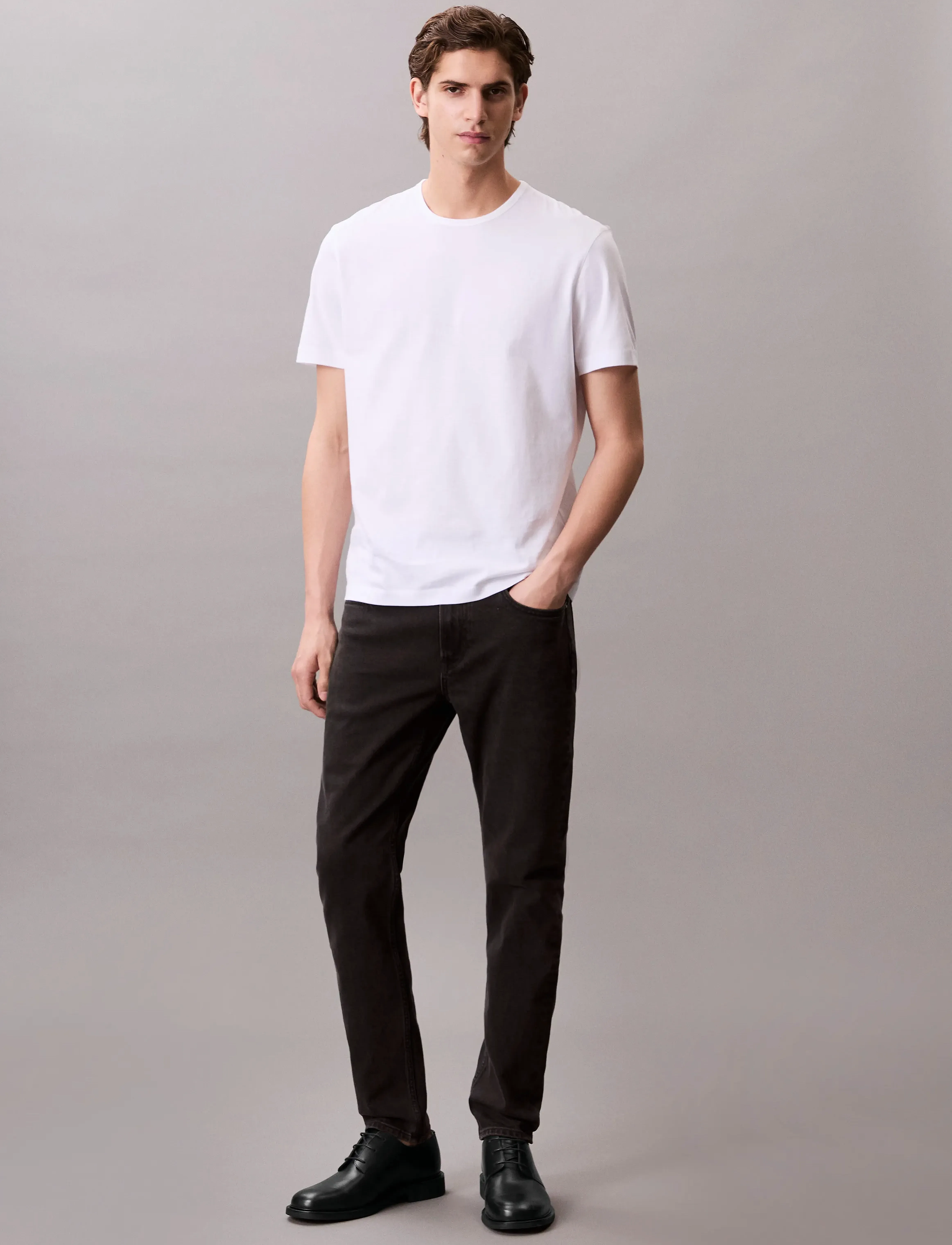 Calvin Klein Jeans SLIM TAPER BLACK OIL SLICK JEAN - Jeans - CK ESSENTIAL BLACK / black