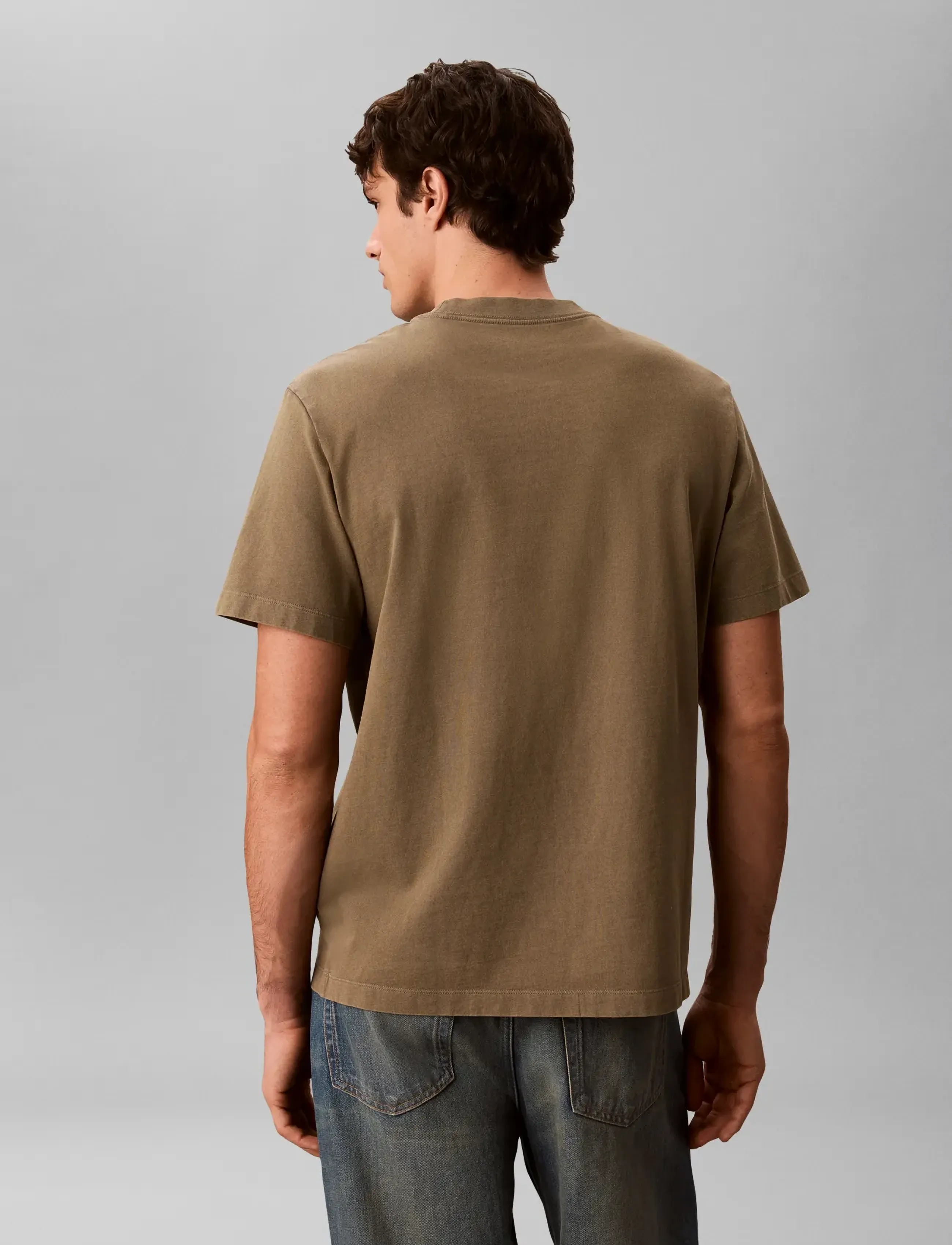 Calvin Klein Jeans - SS 20S ACID WASH GRAPHIC CREWNK - kortærmede t-shirts - dusty olive - 2