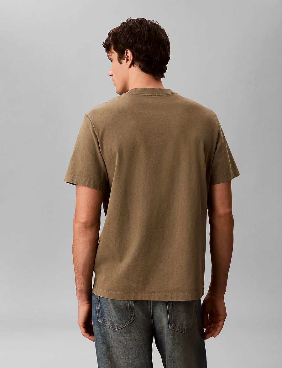 Calvin Klein Jeans - SS 20S ACID WASH GRAPHIC CREWNK - kortærmede t-shirts - dusty olive - 2