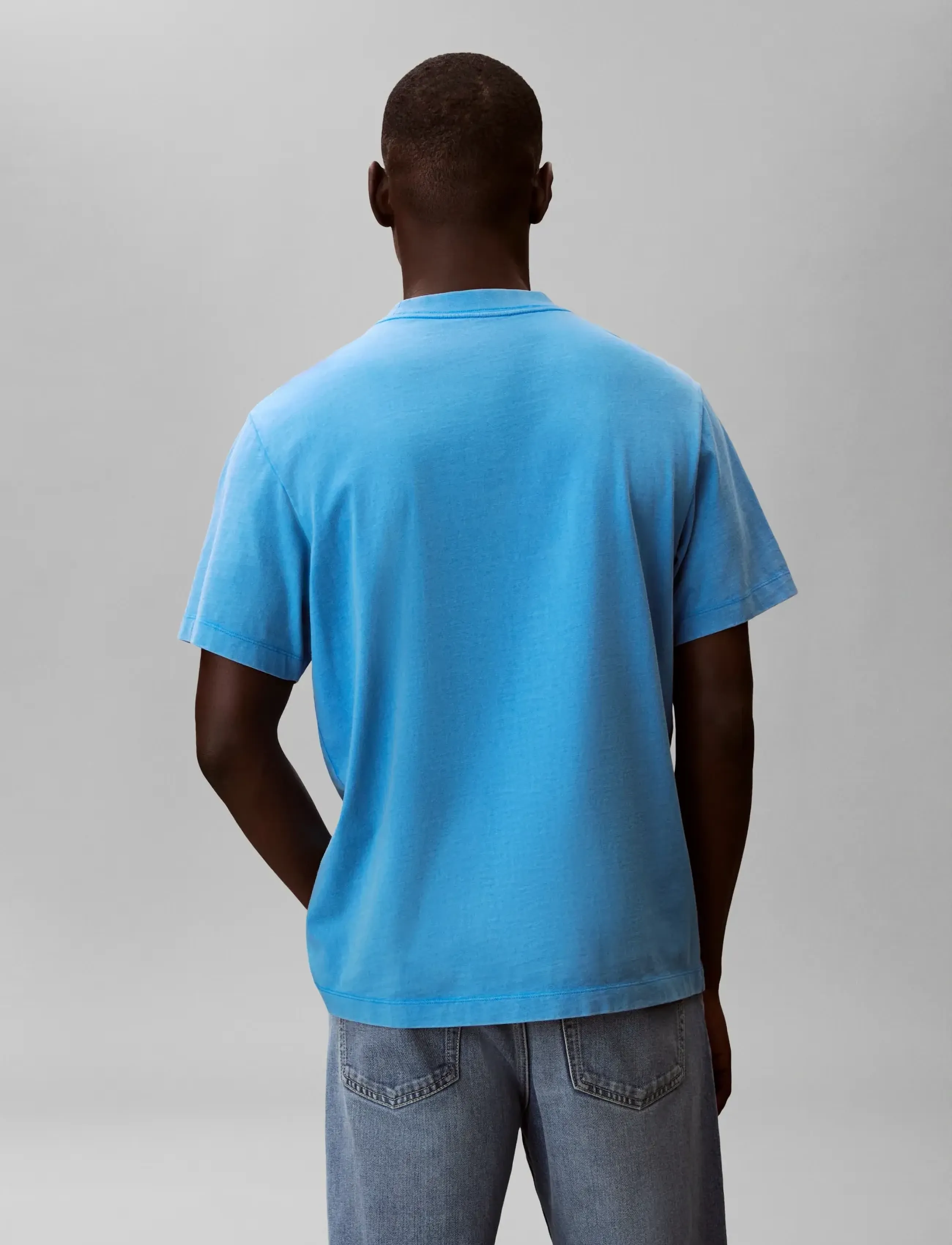 Calvin Klein Jeans - SS 20S ACID WASH GRAPHIC CREWNK - kortærmede t-shirts - french blue - 2