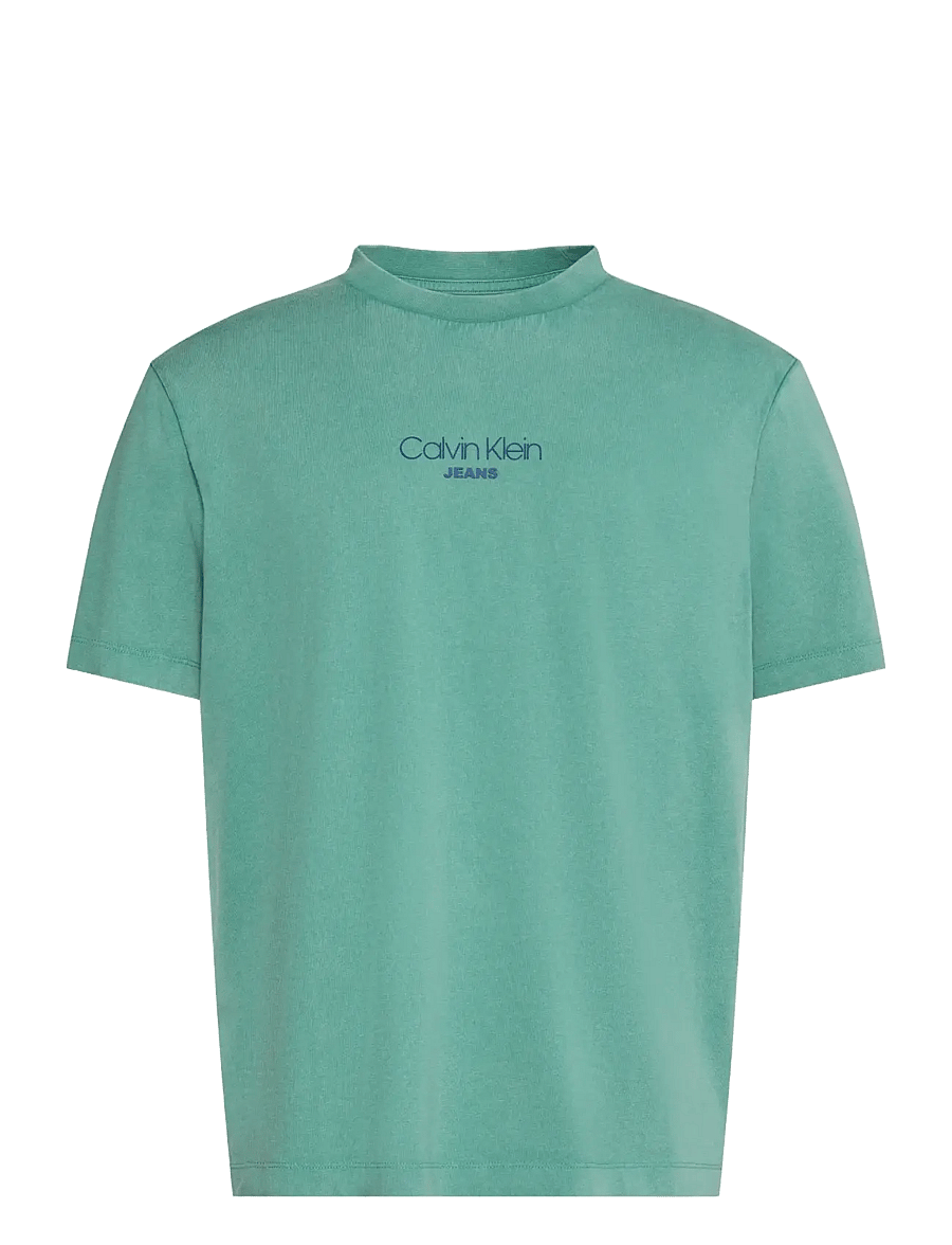 Calvin Klein Jeans - SS 20S ACID WASH GRAPHIC CREWNK - kortærmede t-shirts - wild green - 1