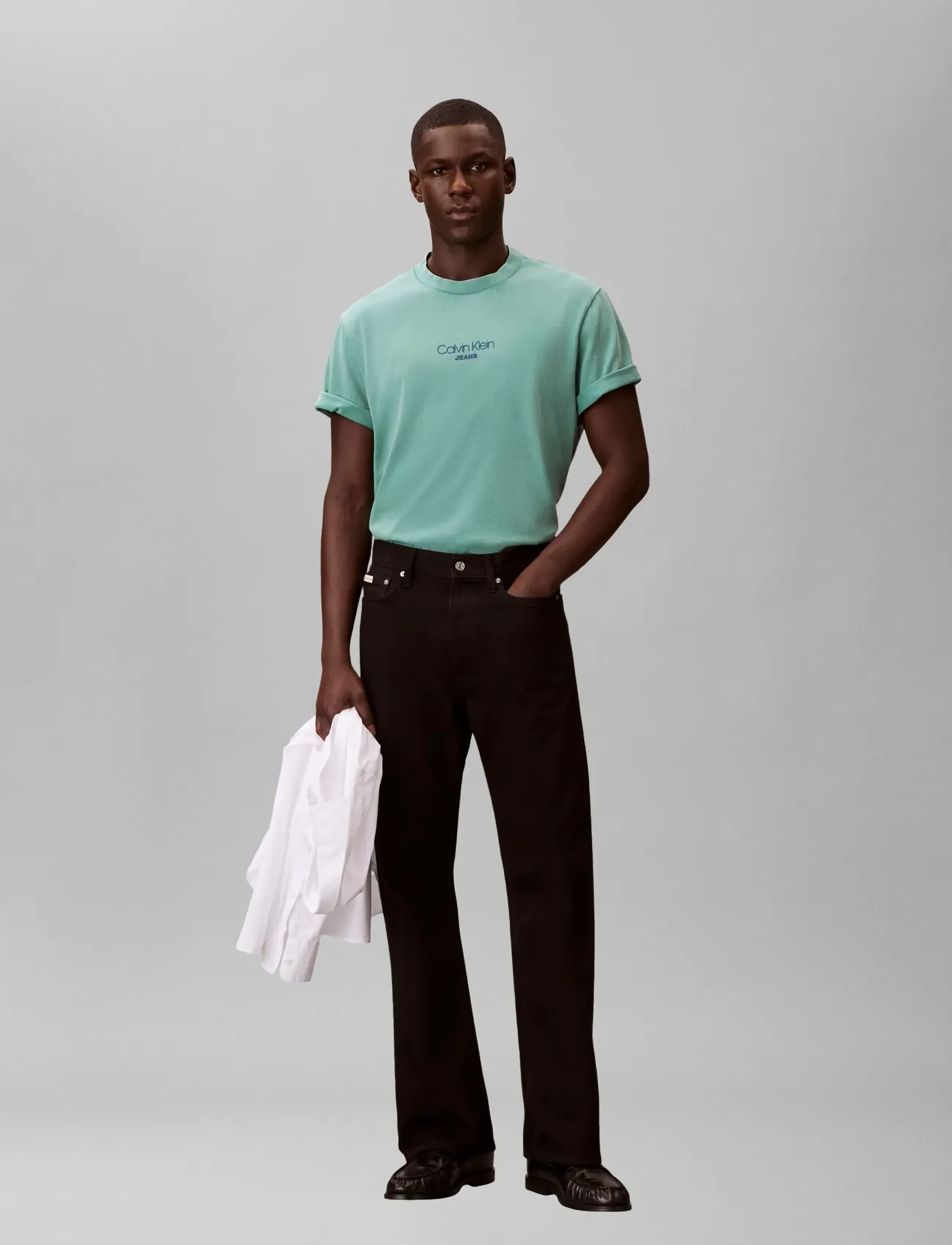 Calvin Klein Jeans SS 20S ACID WASH GRAPHIC CREWNK - Nyheter - WILD GREEN / green