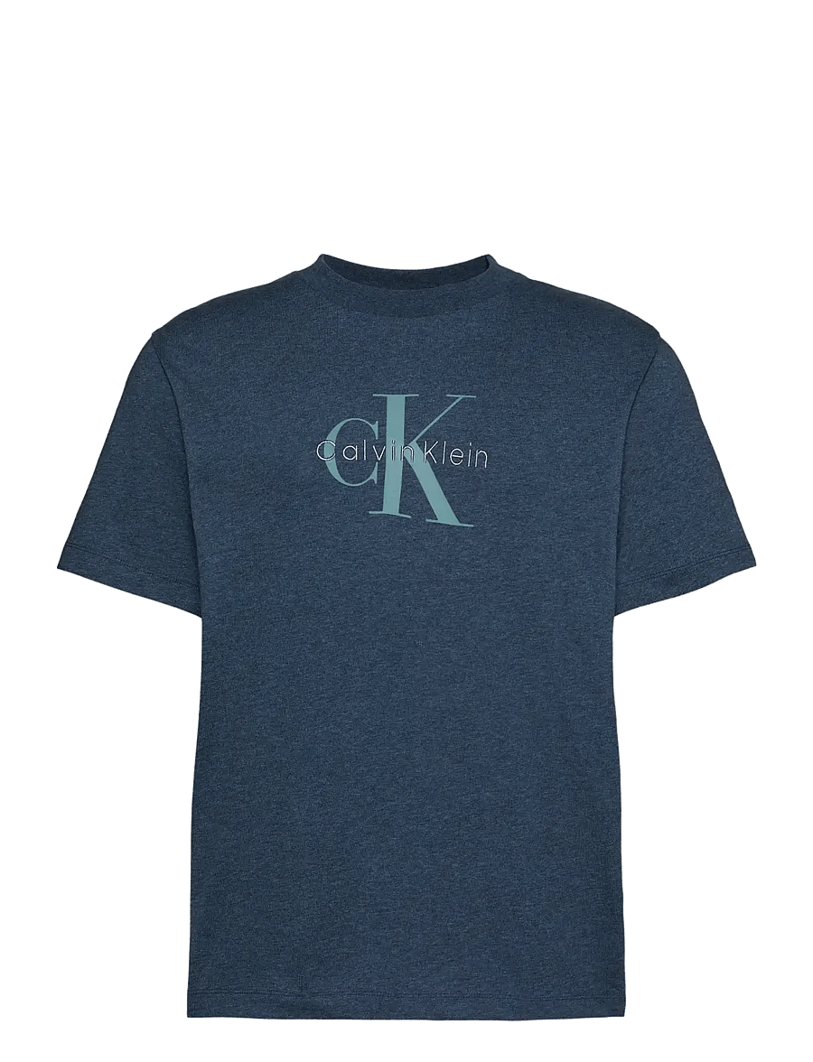 Calvin Klein Jeans - SS Hero Monologo Tee 20s - kurzärmelige t-shirts - nearly navy heather b8289 - 1