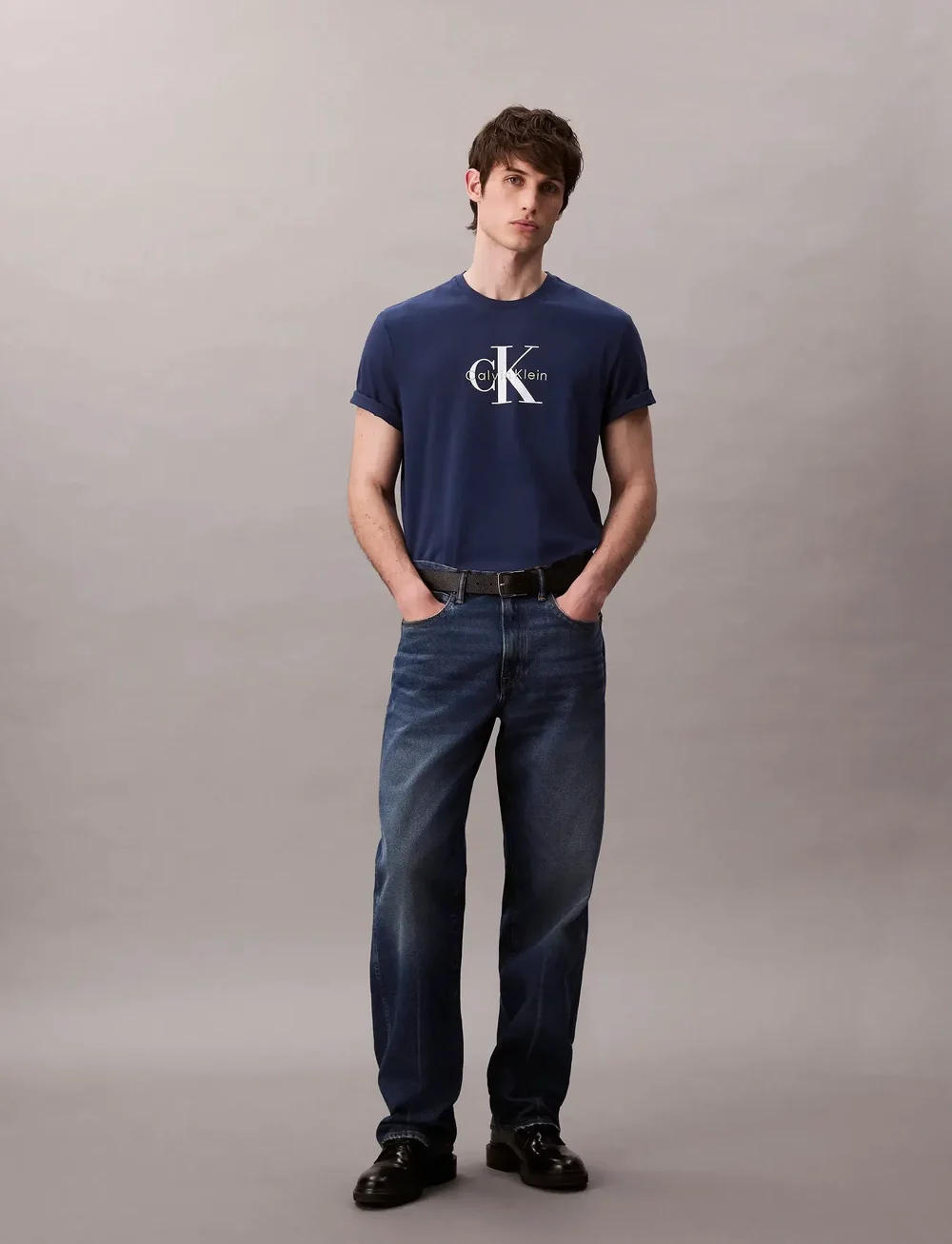Calvin Klein Jeans - SS Hero Monologo Tee 20s - short-sleeved t-shirts - blue jean - 0