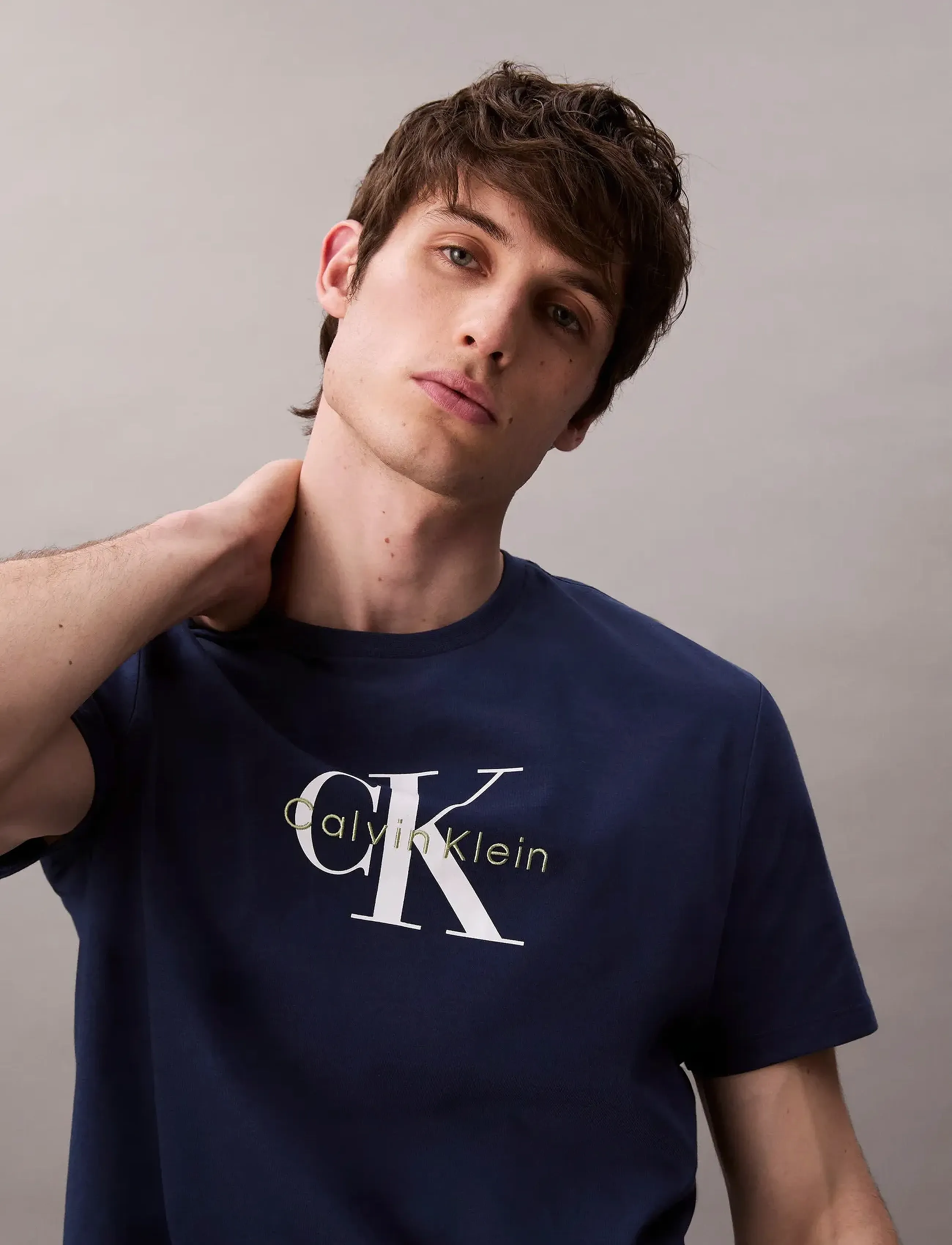 Calvin Klein Jeans - SS Hero Monologo Tee 20s - kurzärmelig - blue jean - 4