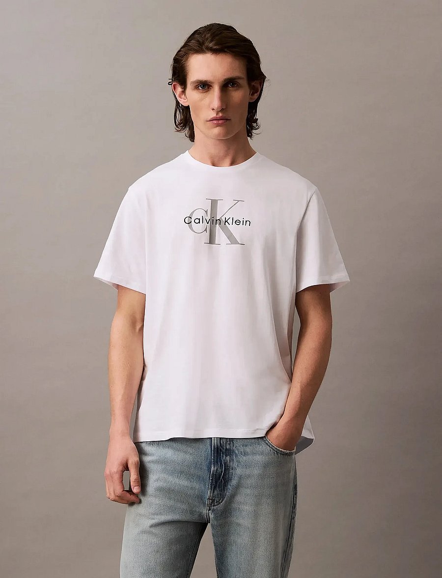 Calvin Klein Jeans - SS Hero Monologo Tee 20s - kurzärmelige t-shirts - bright white cloned - 0