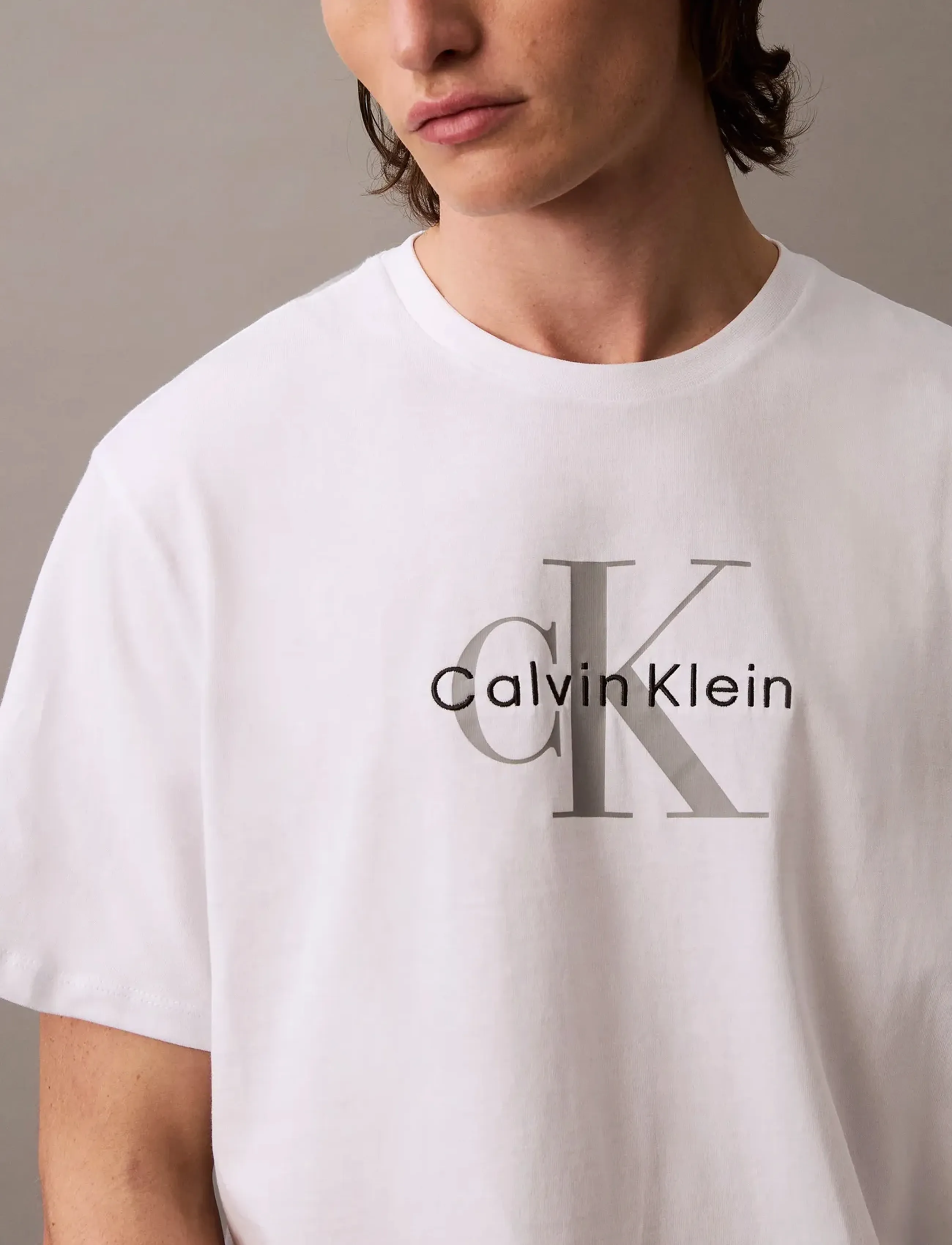 Calvin Klein Jeans - SS Hero Monologo Tee 20s - kurzärmelige t-shirts - bright white cloned - 2