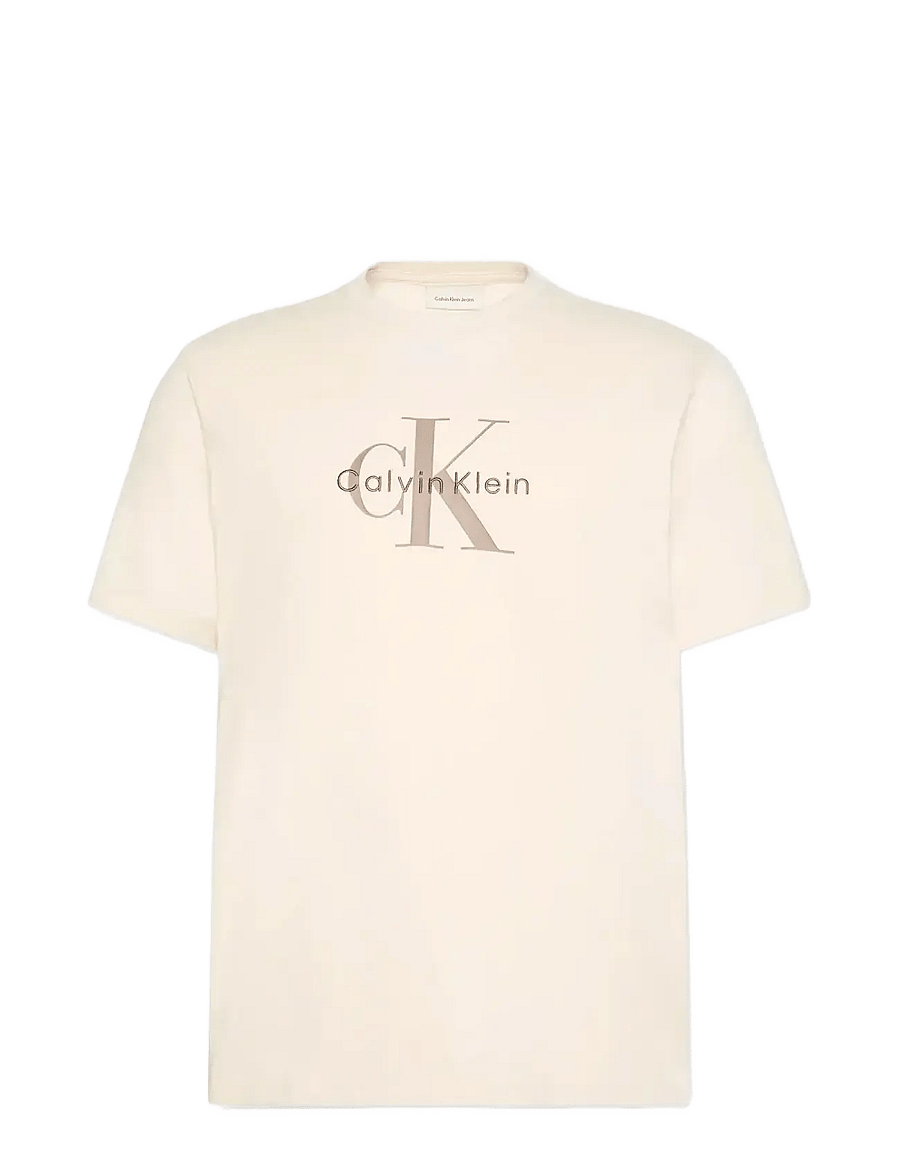 Calvin Klein Jeans - SS Hero Monologo Tee 20s - stutterma bolir - chalk - 1