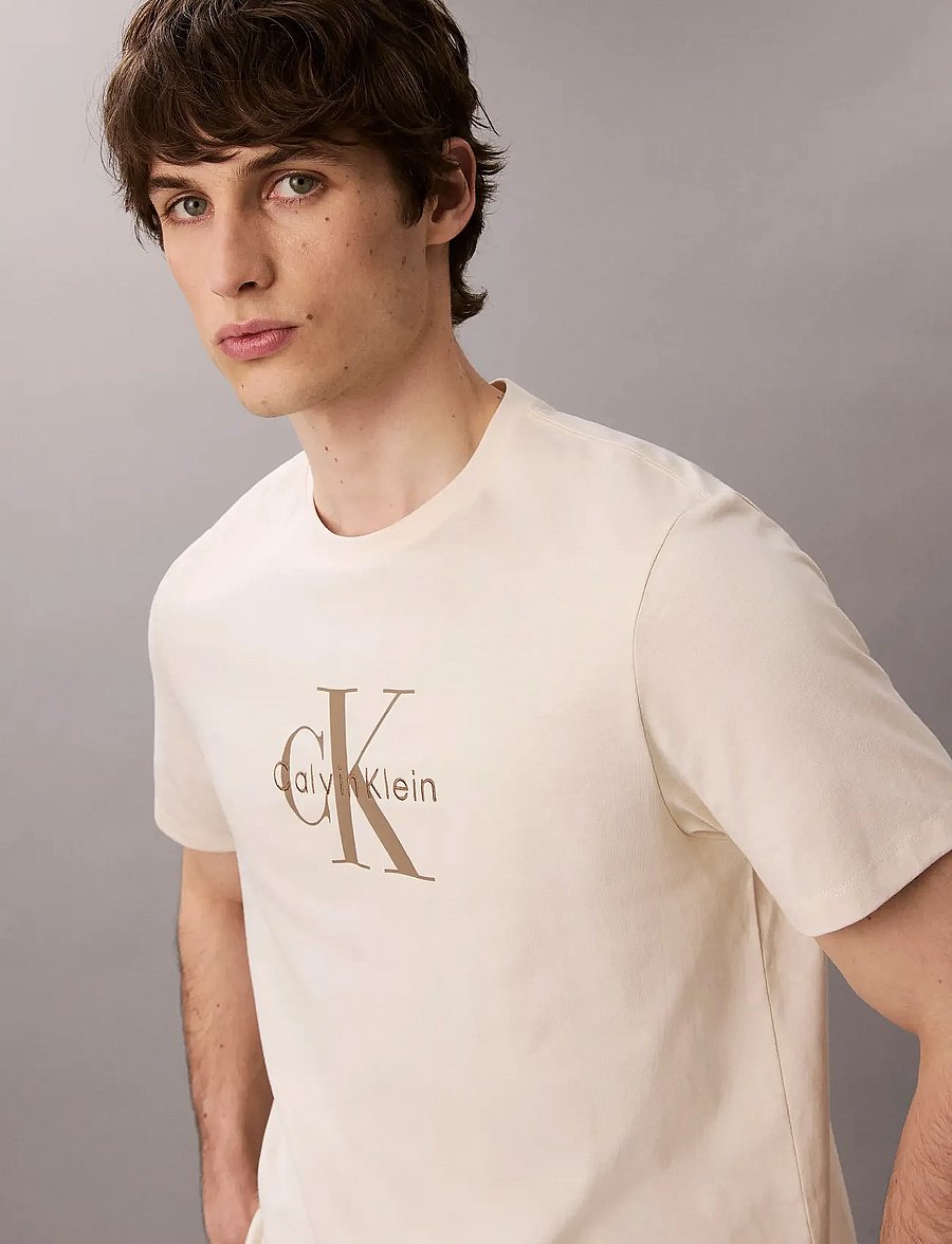 Calvin Klein Jeans - SS Hero Monologo Tee 20s - stutterma bolir - chalk - 3