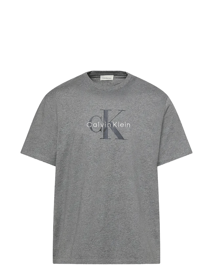 Calvin Klein Jeans - SS Hero Monologo Tee 20s - short-sleeved t-shirts - med grey htr - 1