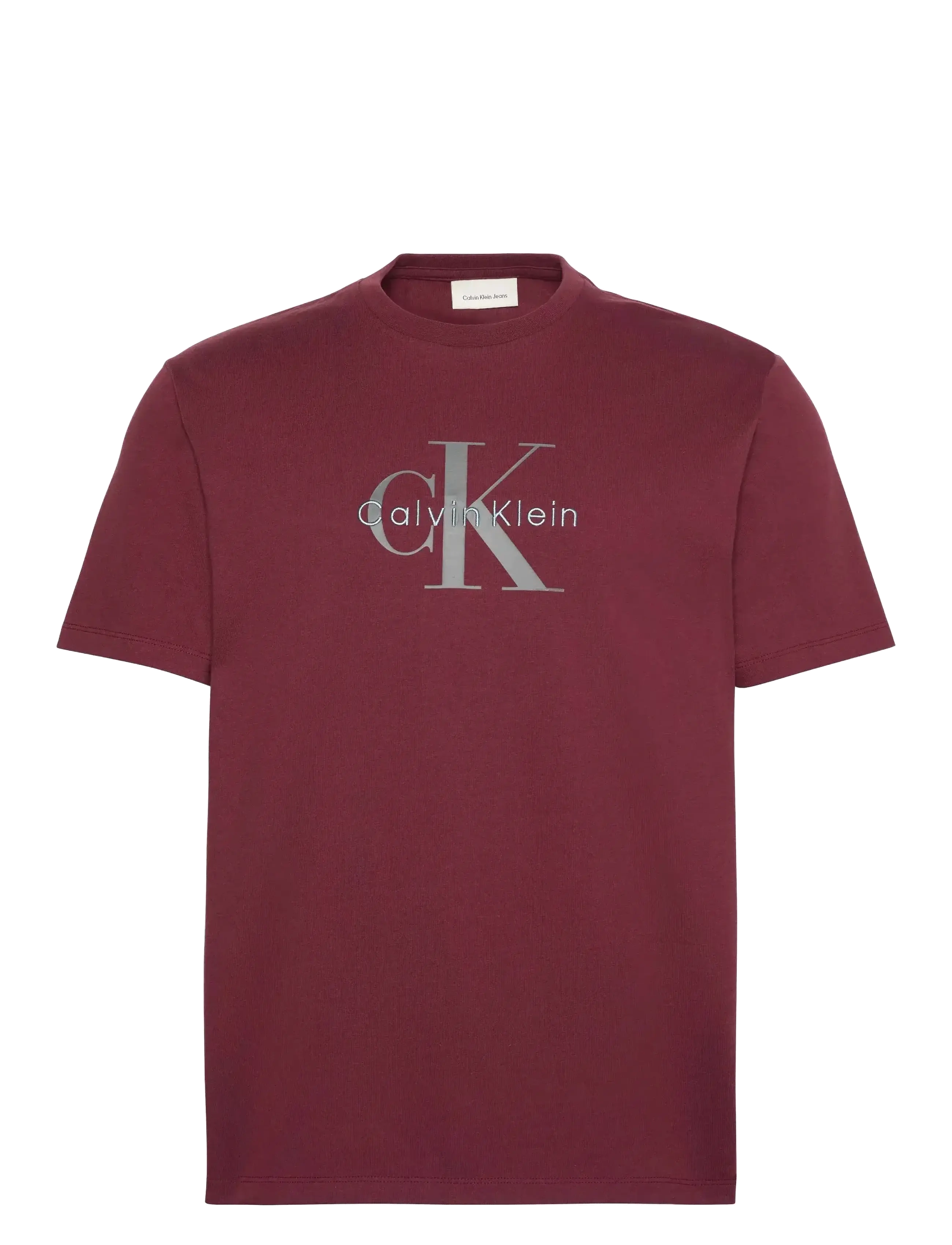 Calvin Klein Jeans Ss Hero Monologo Tee 20S, XS, Burgundy, T-Shirts > Kortærmede, Herre