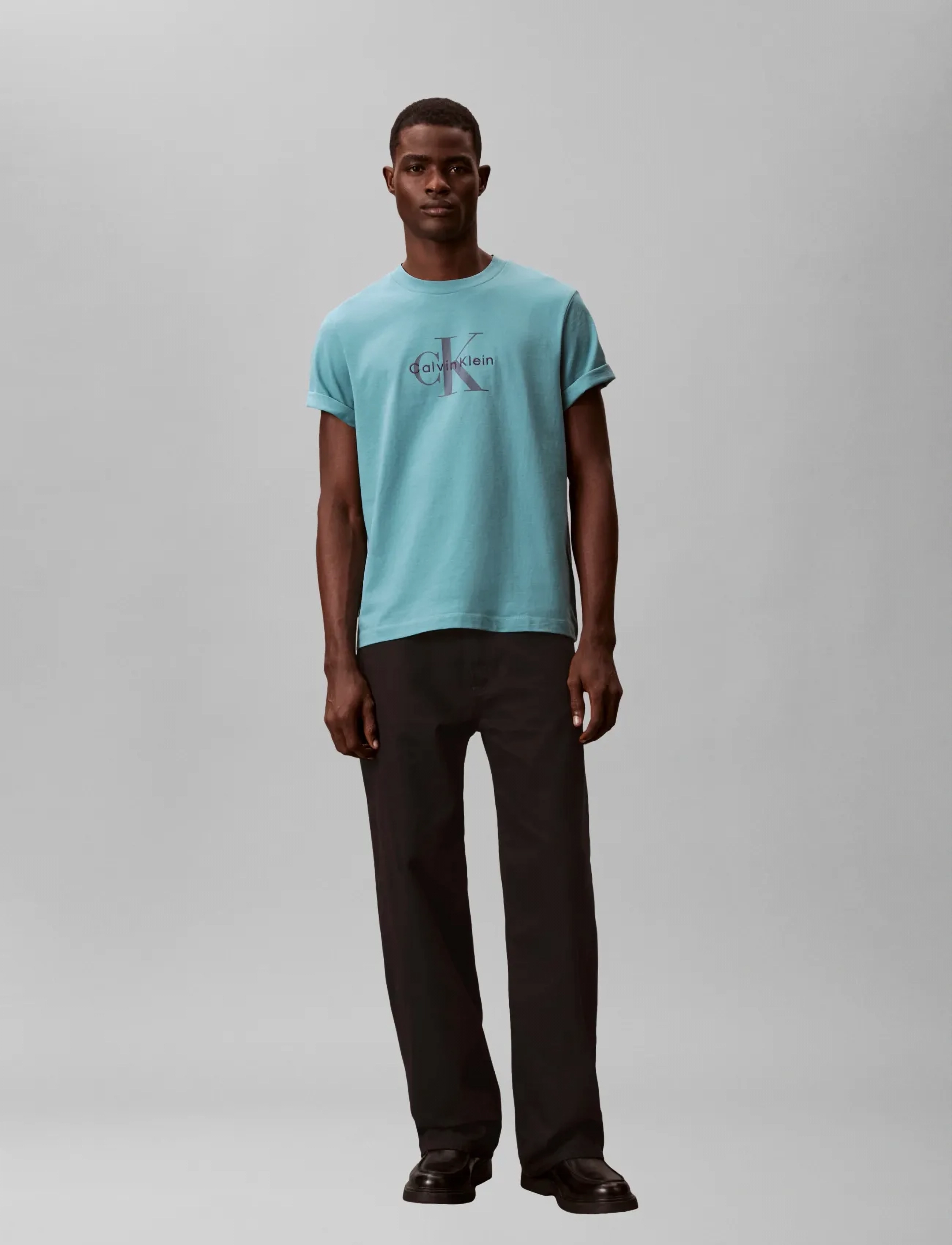 Calvin Klein Jeans SS Hero Monologo Tee 20s - T-Shirts - TEQUILA BLUE / green