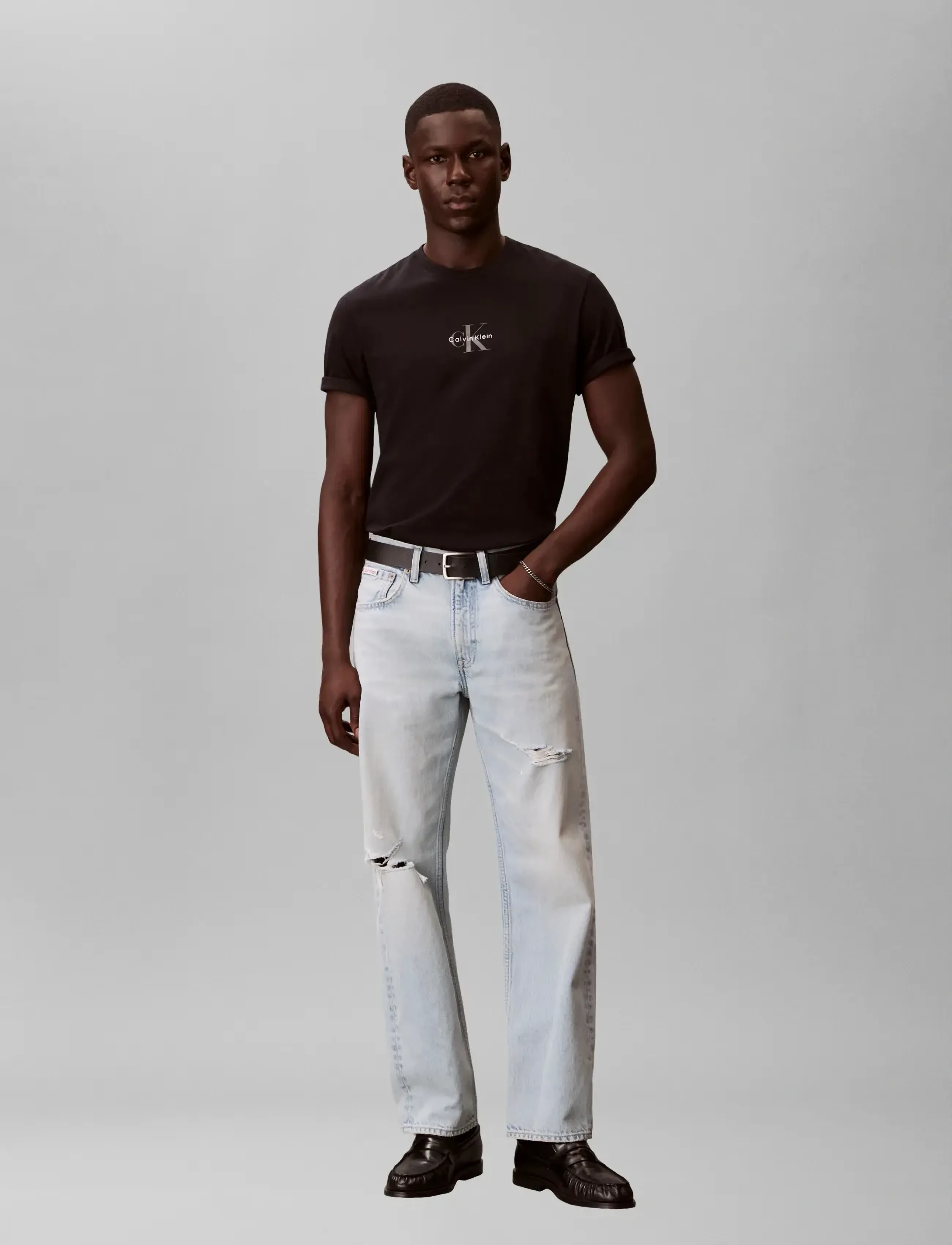 Calvin Klein Jeans SS 30S MICRO MONOLOGO GRAPHIC TE - Calvin Klein Jeans - BLACK / black