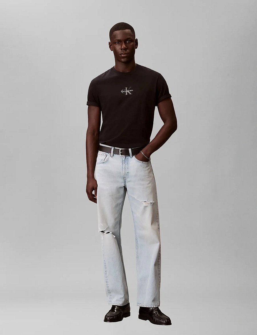 Calvin Klein Jeans - SS 30S MICRO MONOLOGO GRAPHIC TE - kortærmede t-shirts - black - 0