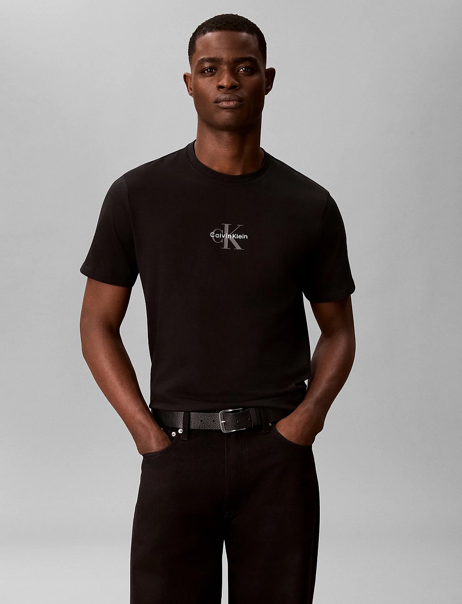 Calvin Klein Jeans - SS 30S MICRO MONOLOGO TEE - kurzärmelige t-shirts - black - 3