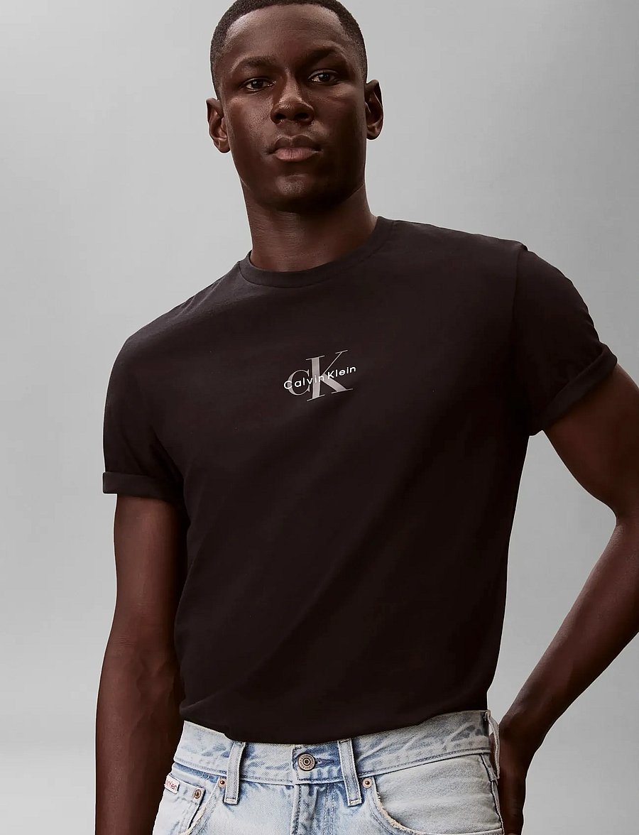 Calvin Klein Jeans - SS 30S MICRO MONOLOGO GRAPHIC TE - kortærmede t-shirts - black - 4