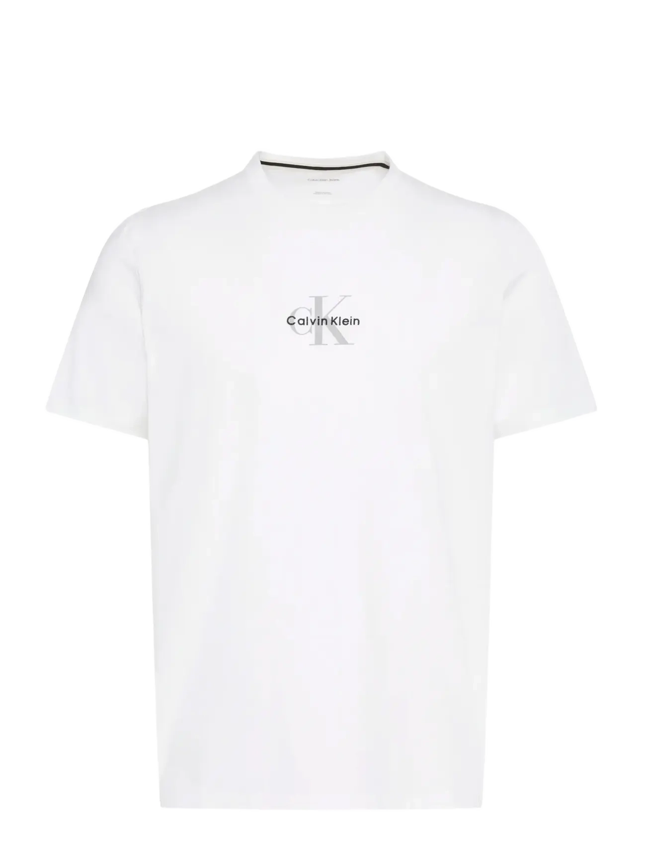 Calvin Klein Jeans SS 30S MICRO MONOLOGO GRAPHIC TE - Odzież - BRIGHT WHITE / white