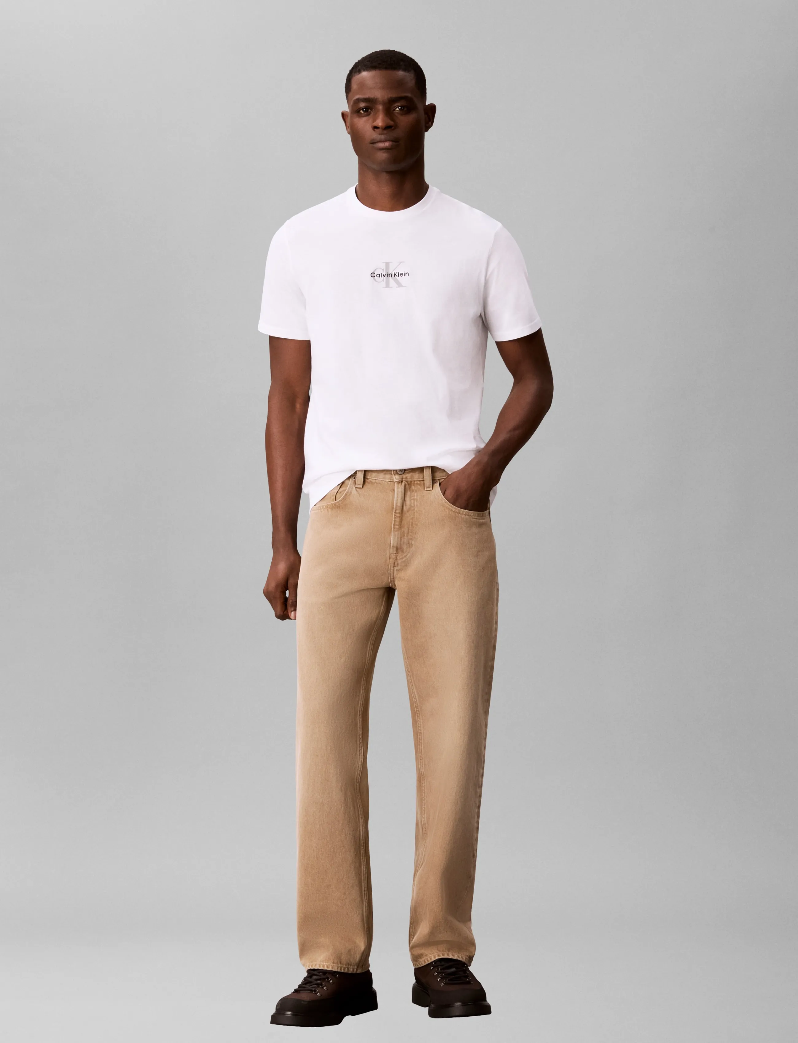 Calvin Klein Jeans SS 30S MICRO MONOLOGO TEE - Lühikeste varrukatega T-särgid - BRIGHT WHITE / white