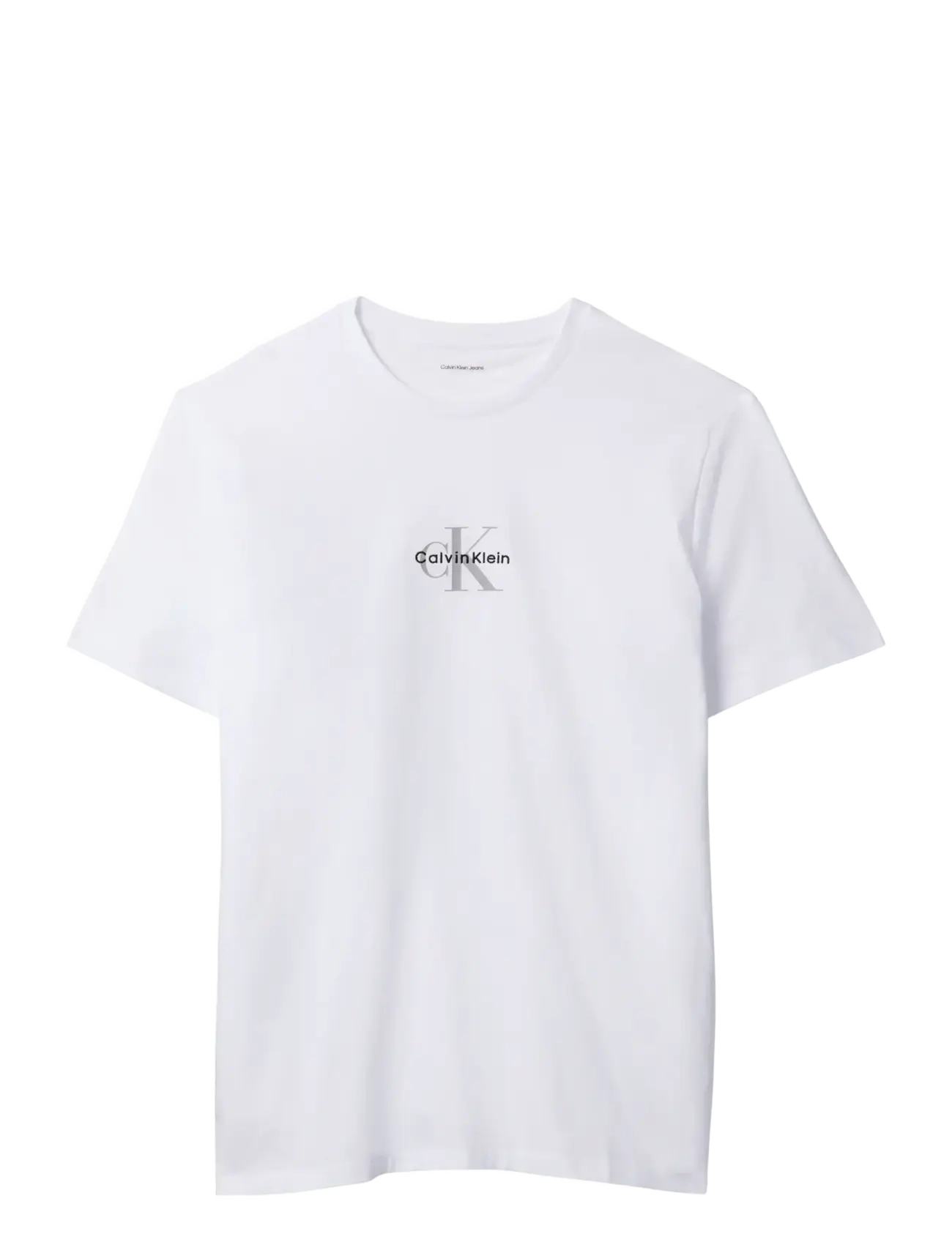 Calvin Klein Jeans SS 30S MICRO MONOLOGO GRAPHIC TE - Lowest prices - BRILLIANT WHITE / white