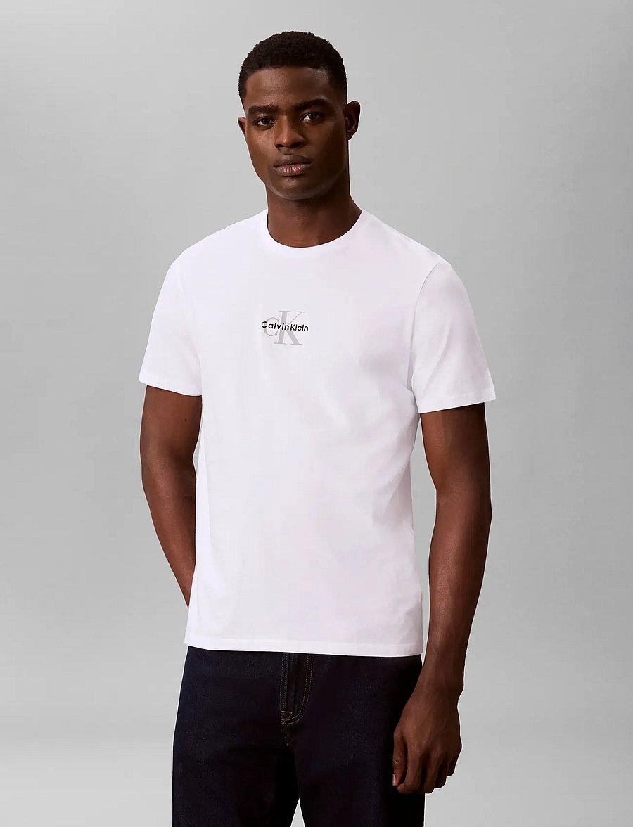 Calvin Klein Jeans - SS 30S MICRO MONOLOGO TEE - kurzärmelig - brilliant white - 3