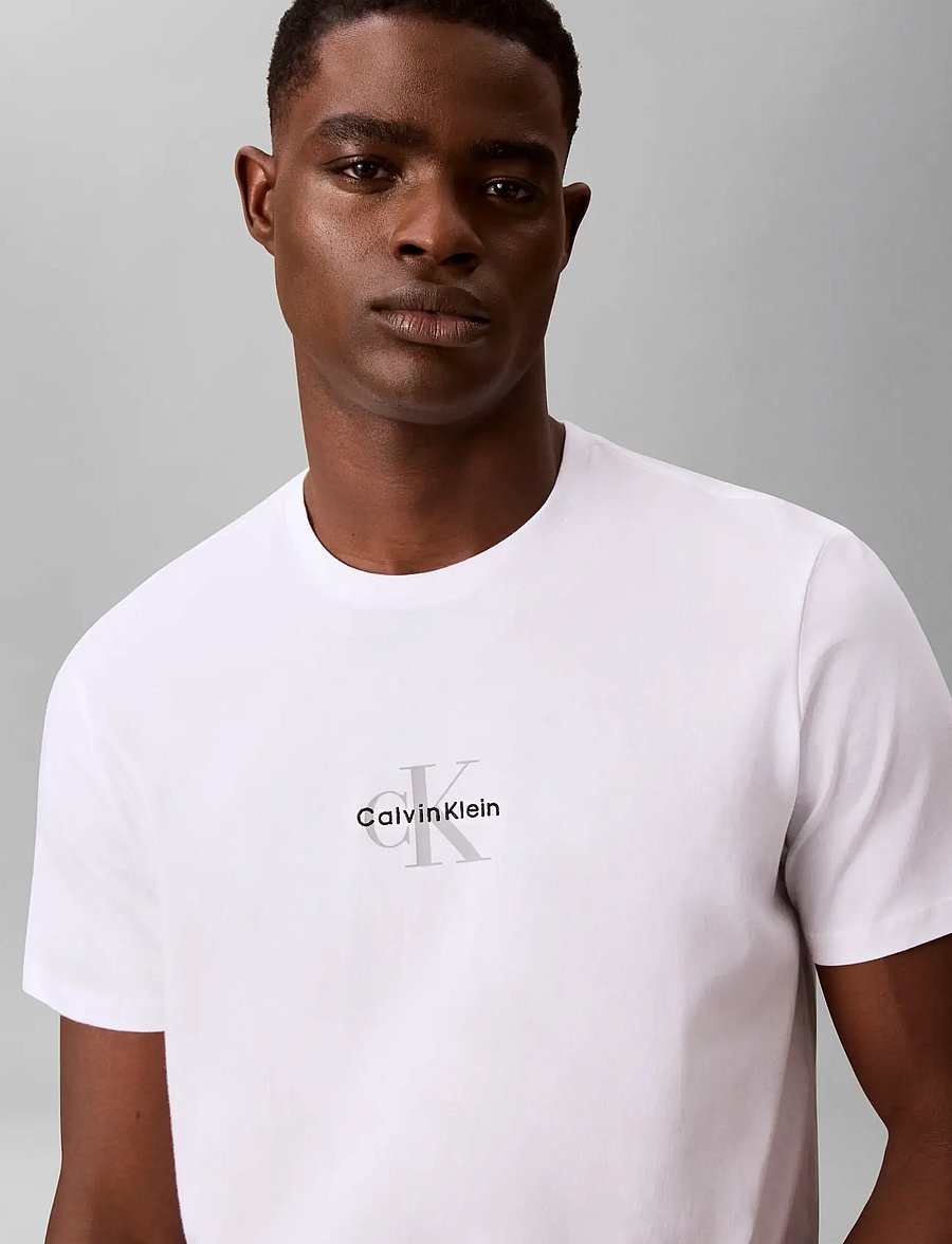 Calvin Klein Jeans - SS 30S MICRO MONOLOGO TEE - kurzärmelig - brilliant white - 4