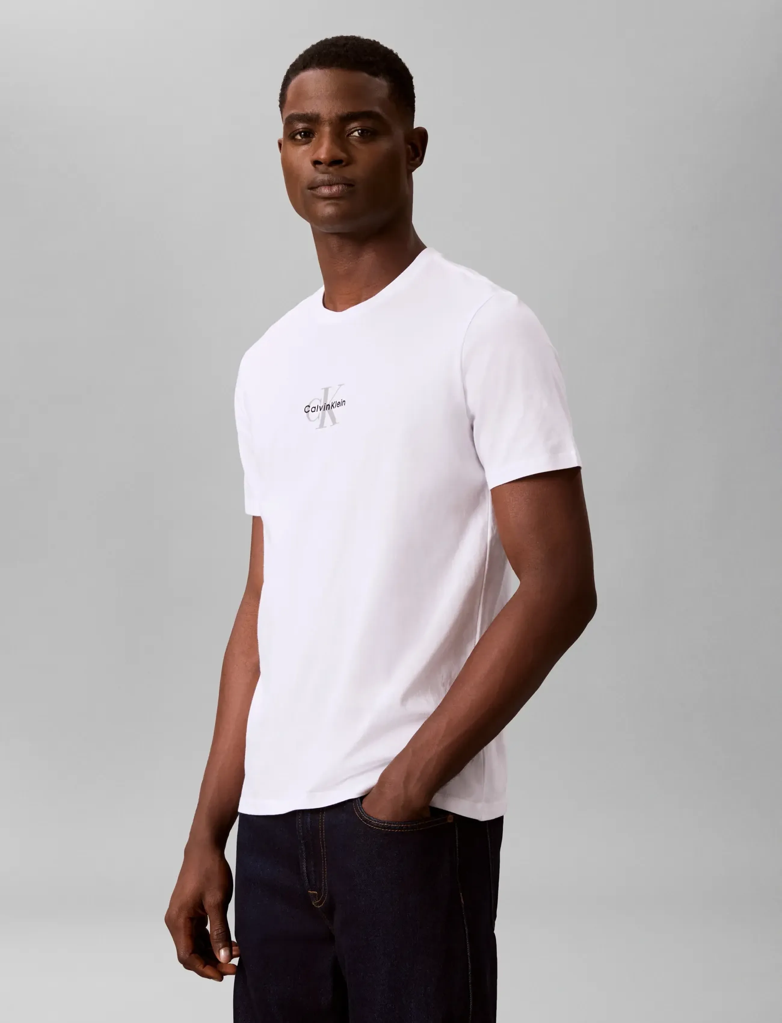 Calvin Klein Jeans - SS 30S MICRO MONOLOGO TEE - kurzärmelig - brilliant white - 5