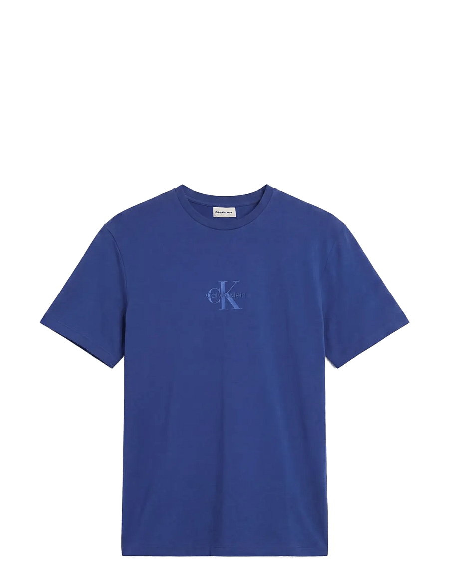 Calvin Klein Jeans - SS 30S MICRO MONOLOGO GRAPHIC TE - kurzärmelige t-shirts - estate blue - 1