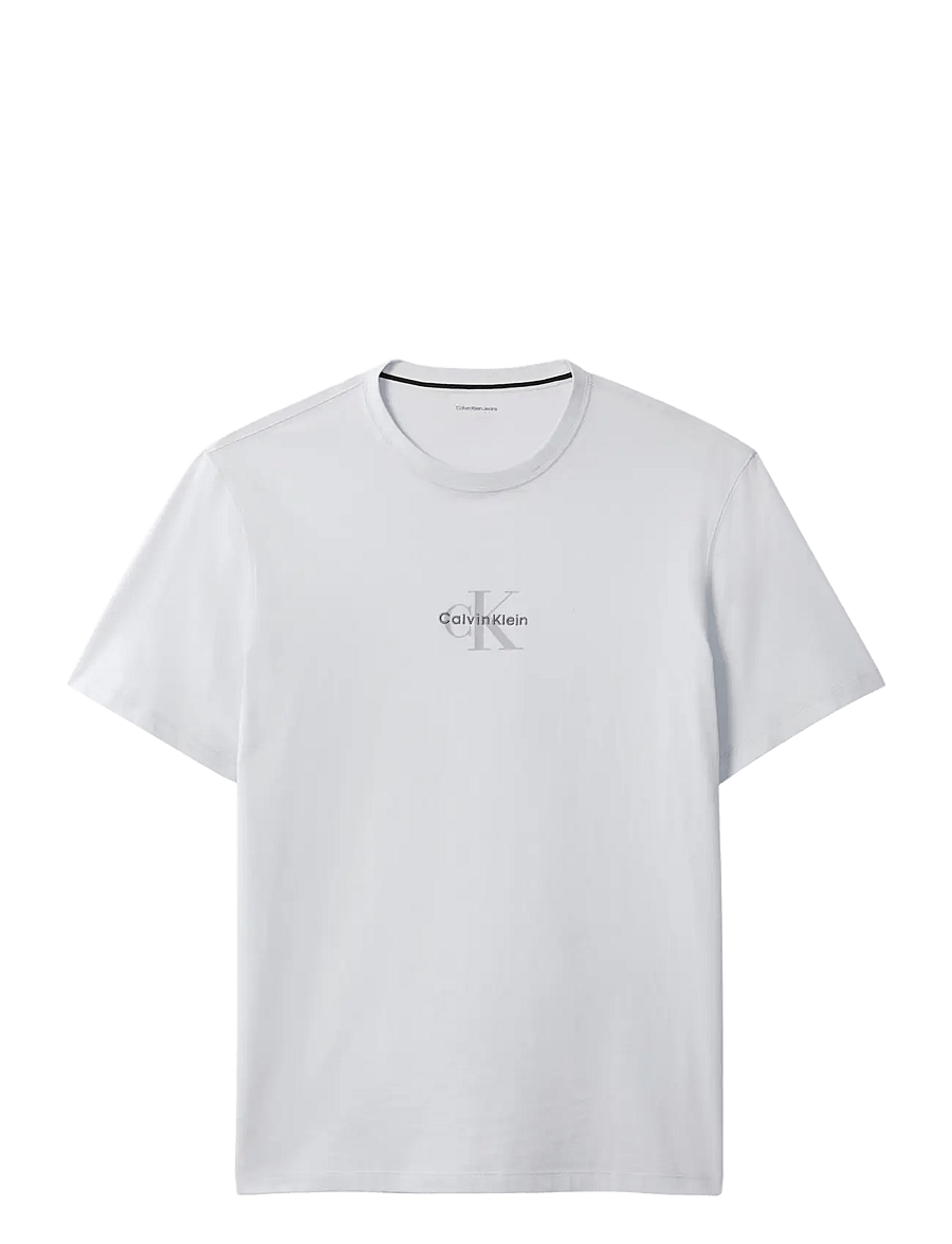 Calvin Klein Jeans - SS 30S MICRO MONOLOGO GRAPHIC TE - kurzärmelige t-shirts - marble gray - 1