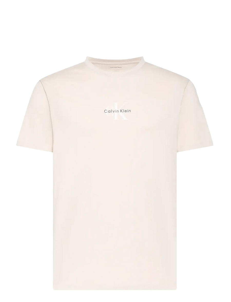 Calvin Klein Jeans - SS 30S MICRO MONOLOGO TEE - kortærmede t-shirts - oatmeal - 1