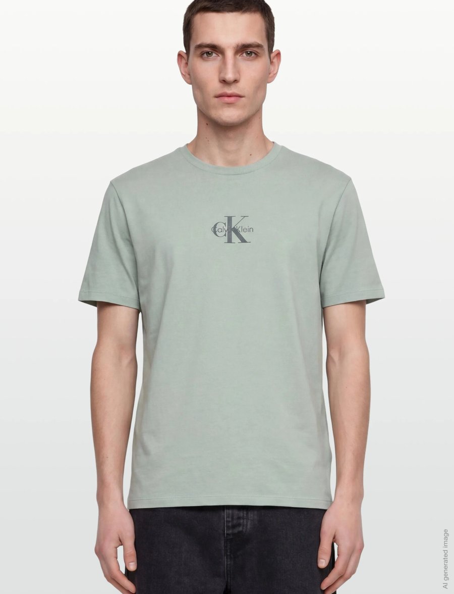 Calvin Klein Jeans - SS 30S MICRO MONOLOGO TEE - kortærmede t-shirts - pale meadow - 3
