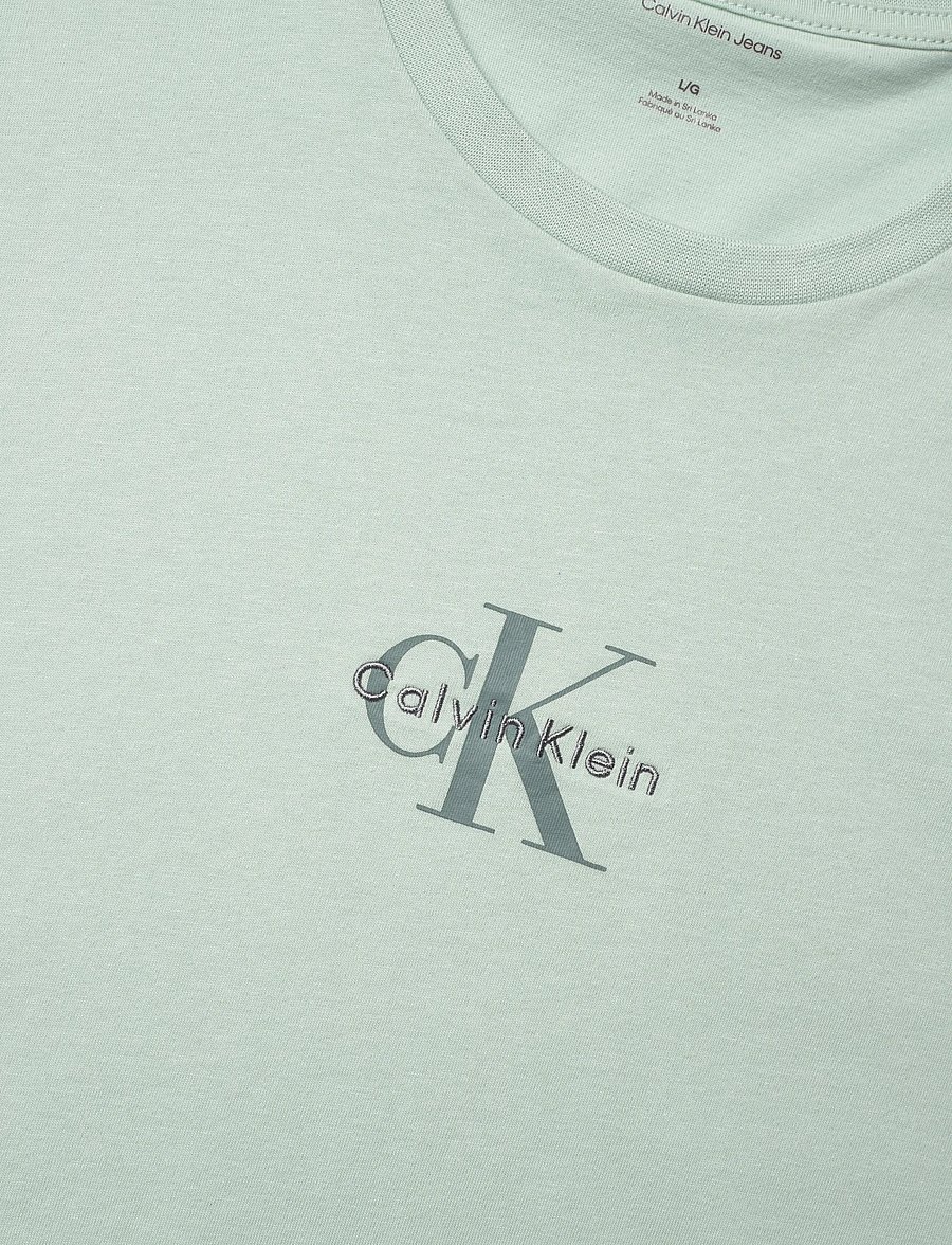 Calvin Klein Jeans - SS 30S MICRO MONOLOGO TEE - kortærmede t-shirts - pale meadow - 5