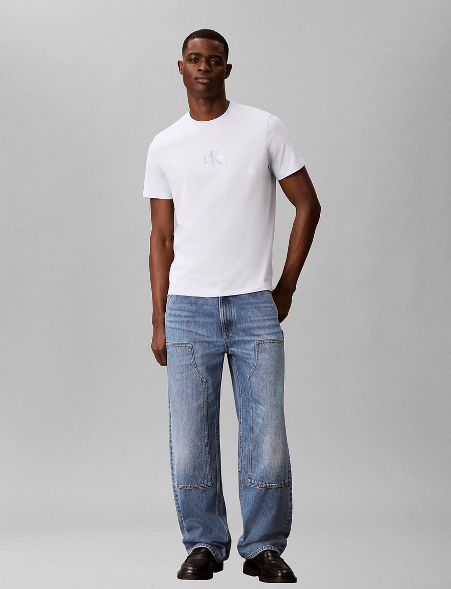 Calvin Klein Jeans - SS 30S MICRO MONOLOGO GRAPHIC TE - kurzärmelige t-shirts - plein air - 0