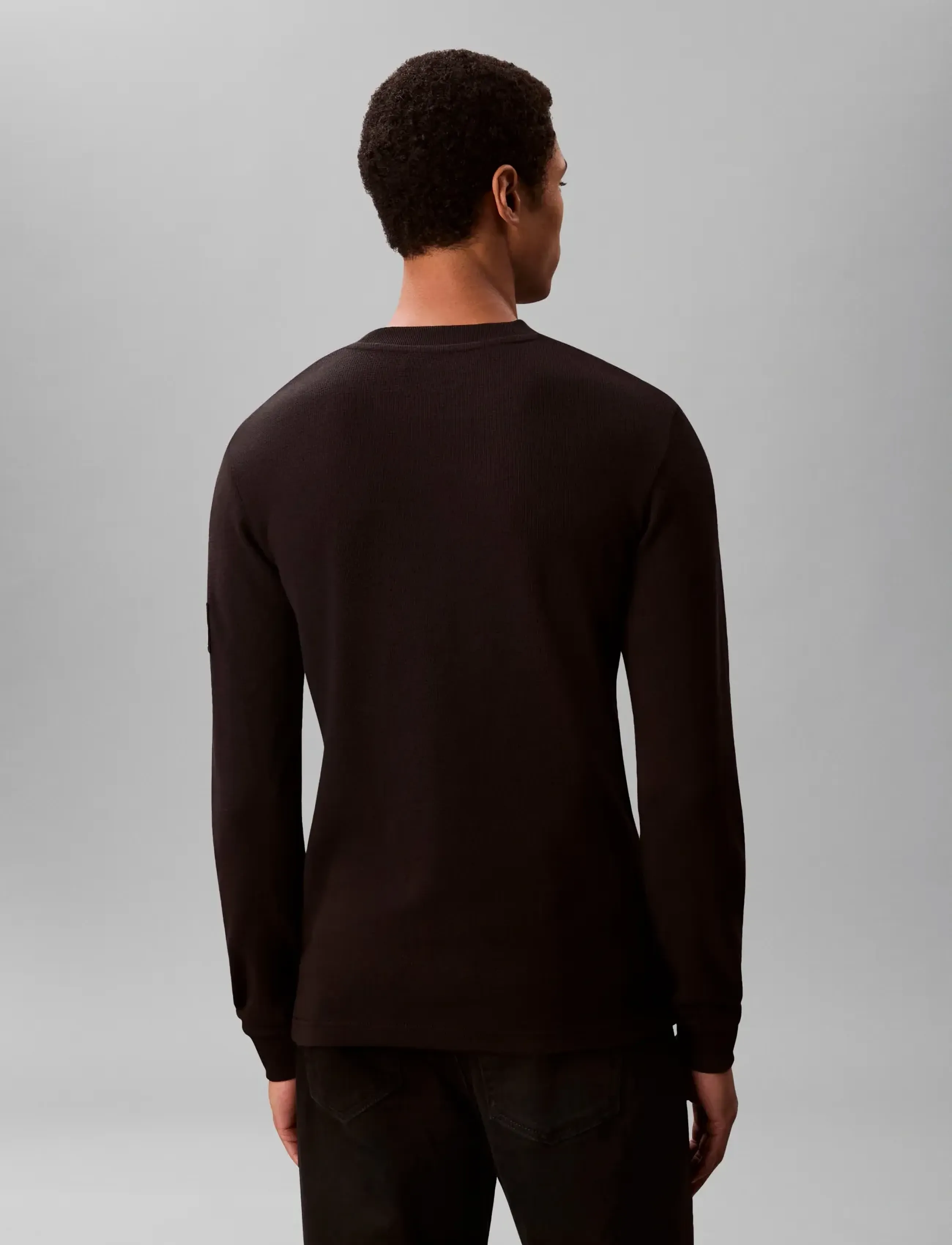 Calvin Klein Jeans - BADGE WAFFLE LS TEE - langärmelig - black - 2