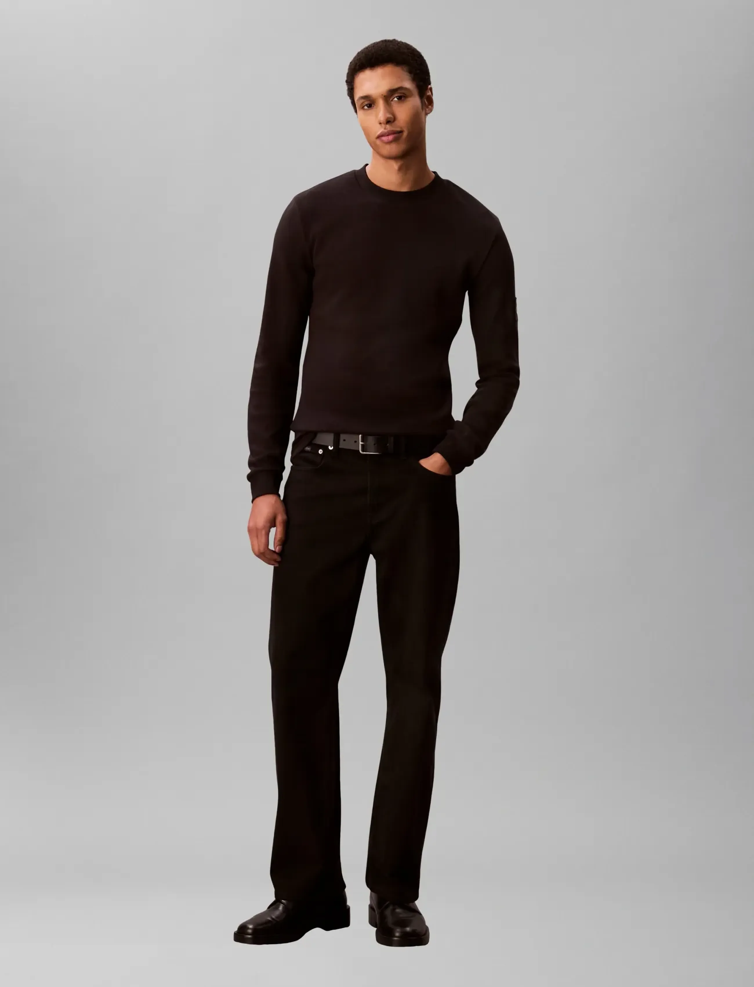 Calvin Klein Jeans - BADGE WAFFLE LS TEE - langärmelig - black - 3