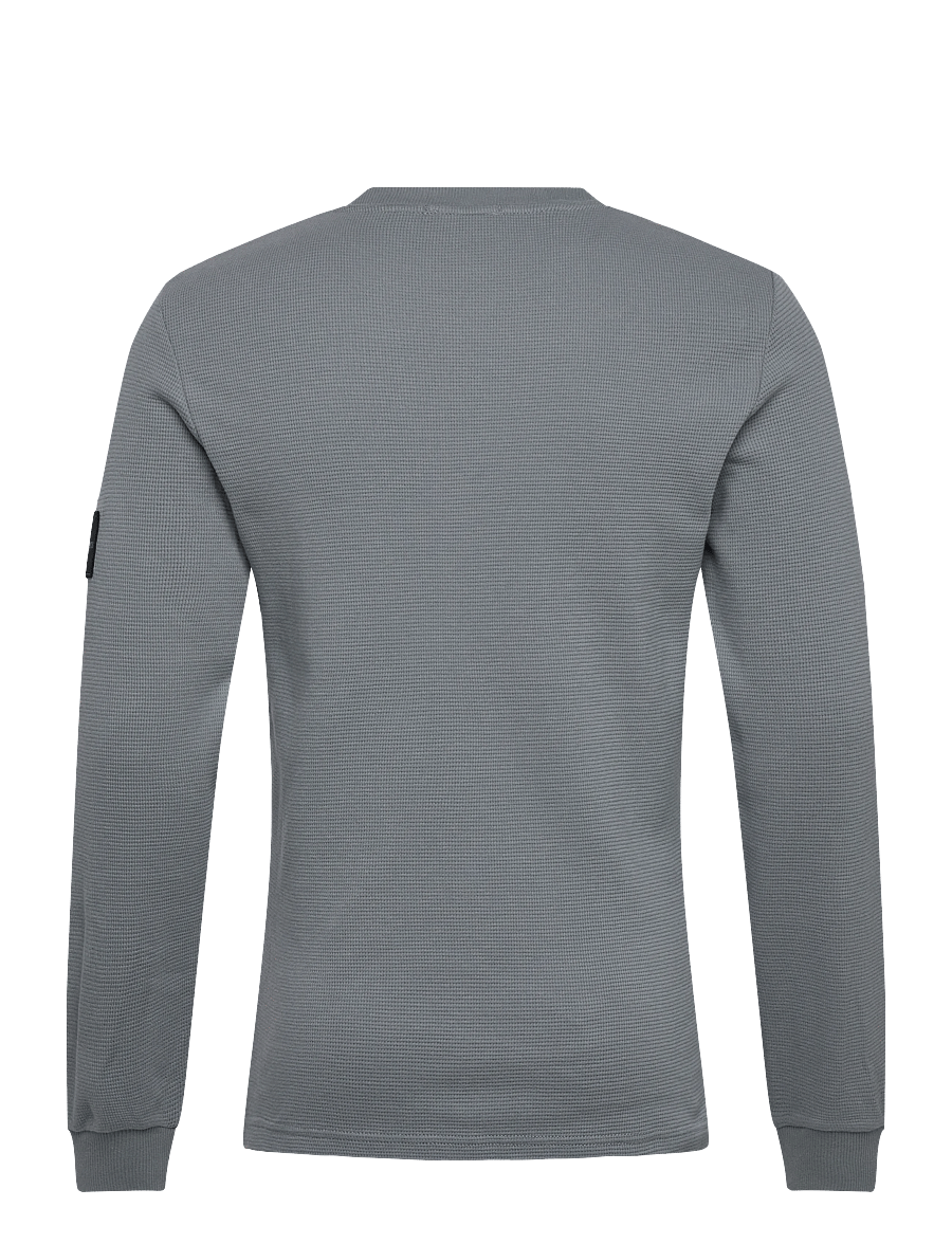 Calvin Klein Jeans - BADGE WAFFLE LS TEE - pikkade varrukatega t-särgid - steel gray - 2