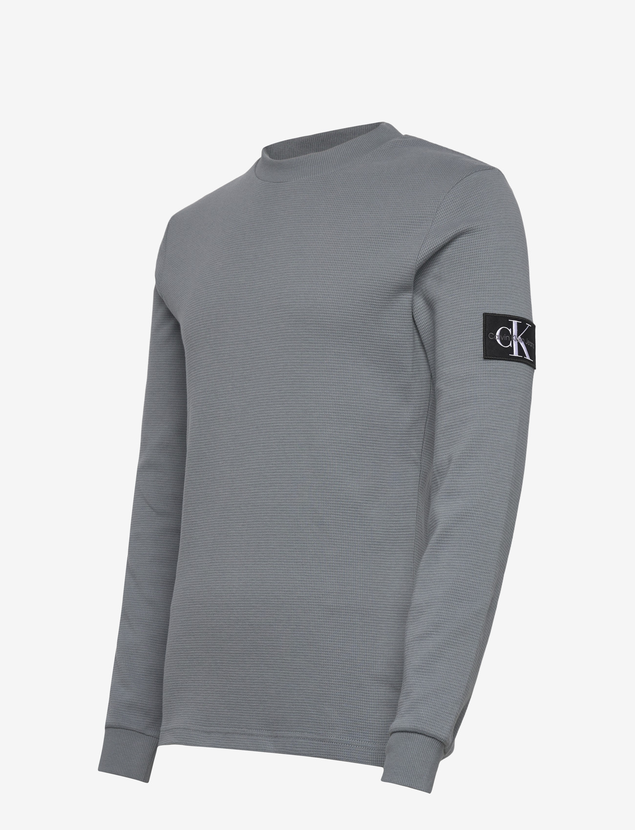 Calvin Klein Jeans - BADGE WAFFLE LS TEE - långärmade t-shirts - steel gray - 2