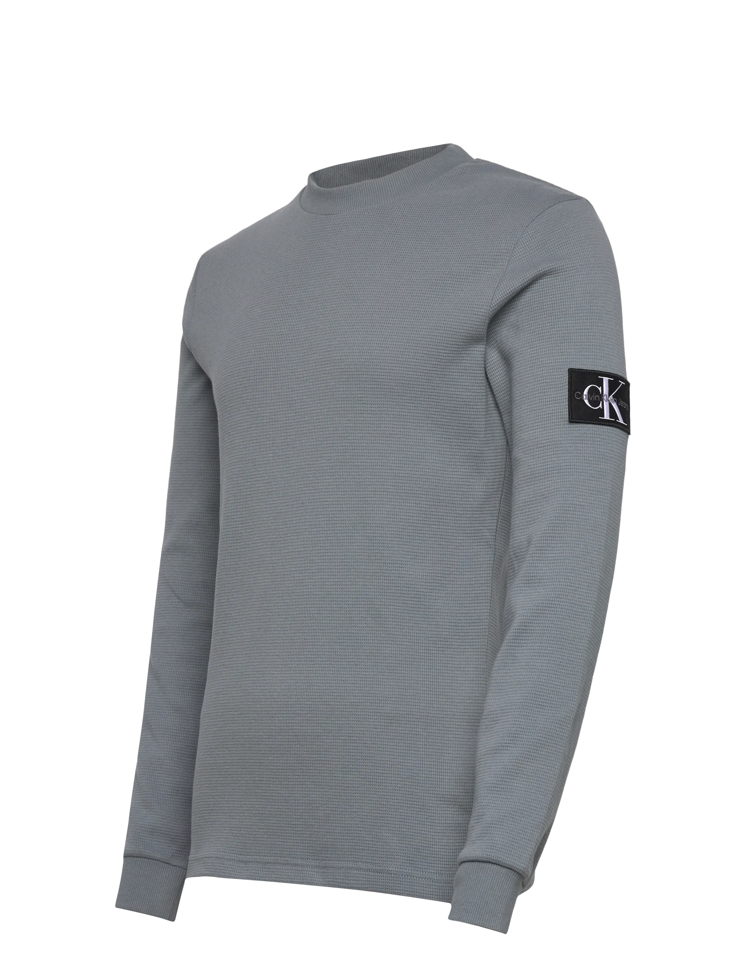 Calvin Klein Jeans - BADGE WAFFLE LS TEE - pikkade varrukatega t-särgid - steel gray - 3