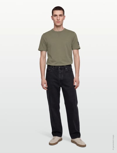 Calvin Klein Jeans BADGE REGULAR TEE - Short-sleeved t-shirts - DEEP LICHEN GREEN / khaki/green