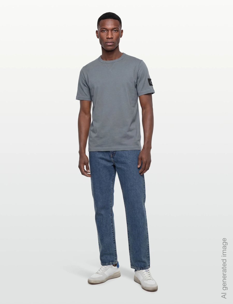 Calvin Klein Jeans - BADGE REGULAR TEE - lühikeste varrukatega t-särgid - steel gray - 0