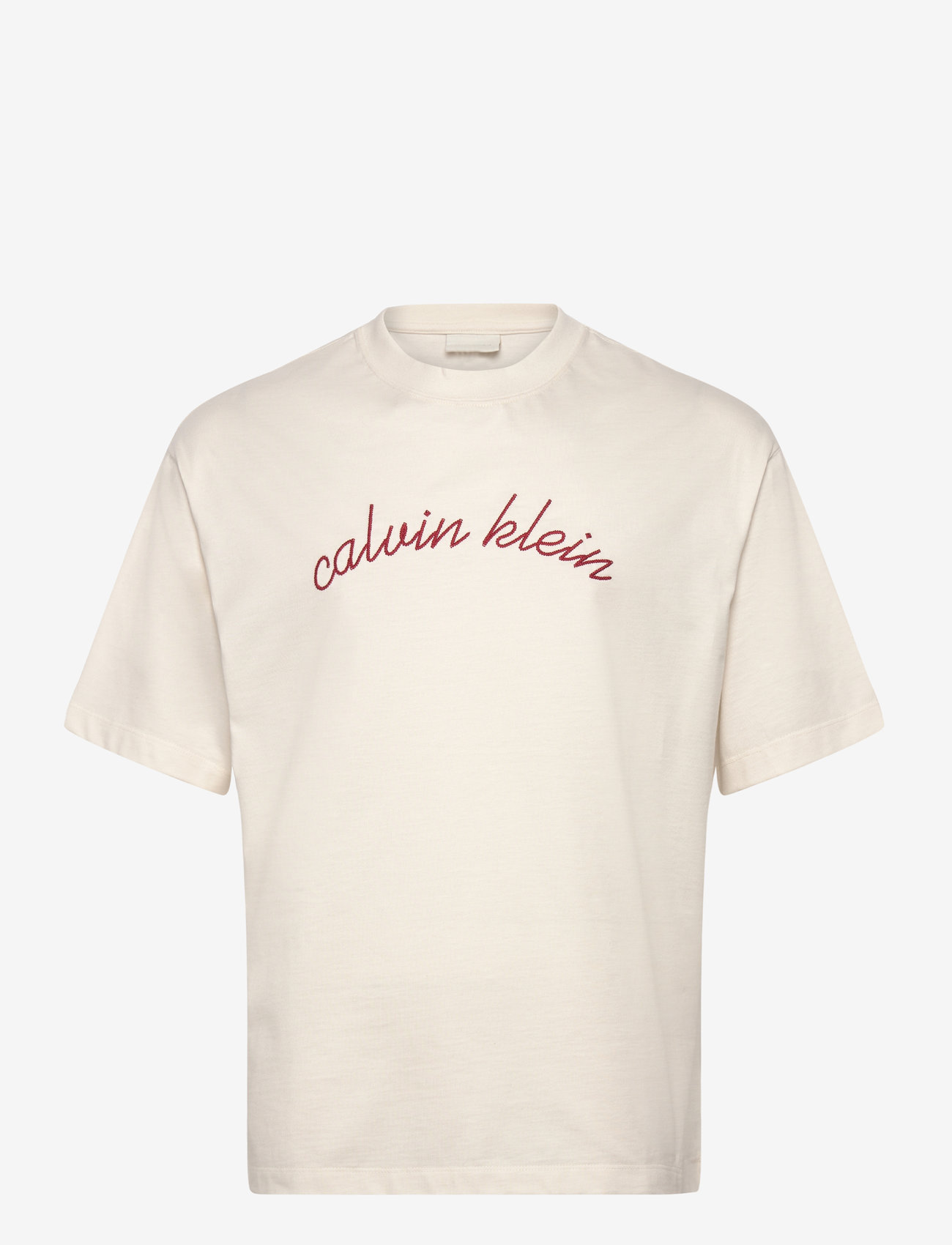Calvin Klein Jeans - SS CENTER CHAIN STITCH 16S RLXD - kortärmade t-shirts - tofu - 1