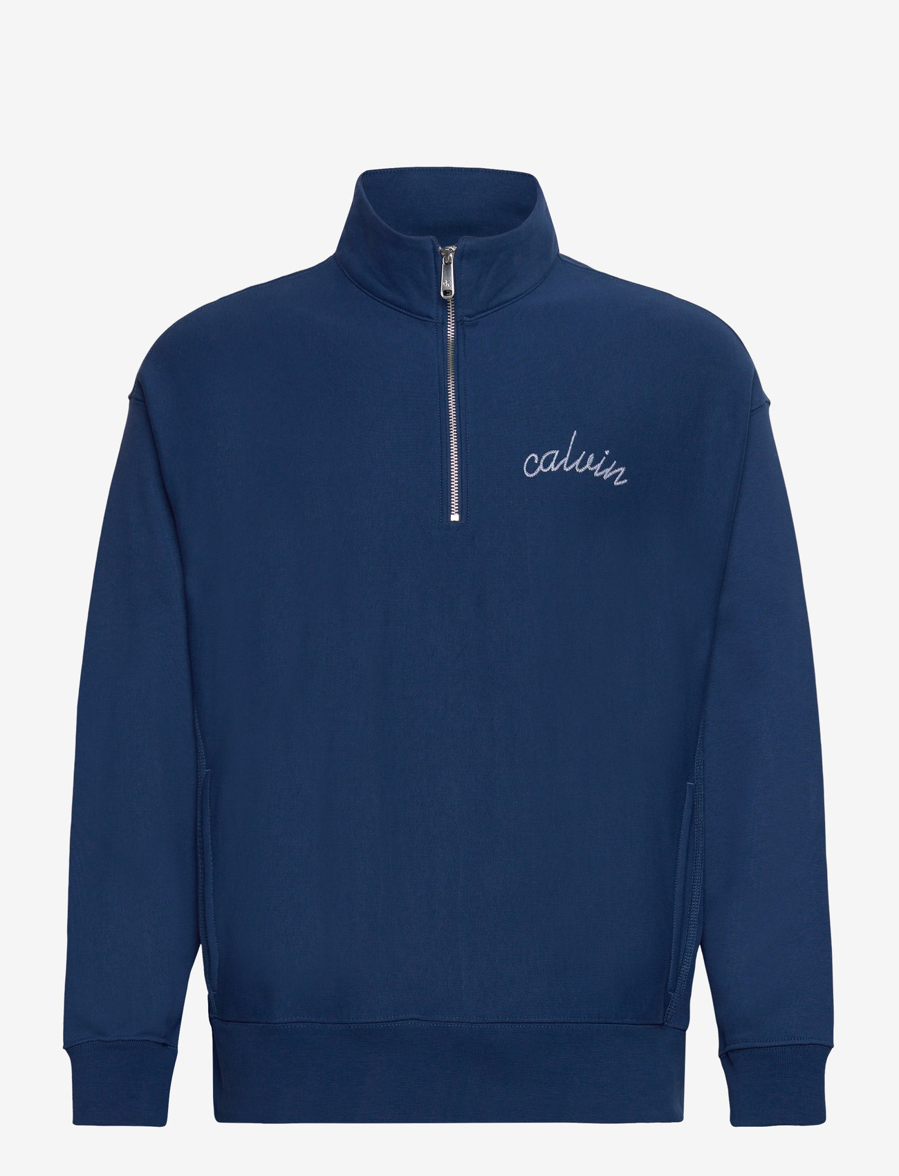 Calvin Klein Jeans PREMIUM TERRY CHAIN STITCH QTR Z - Sweatshirts & Kapuzenpullover - BLUE JEAN / blue