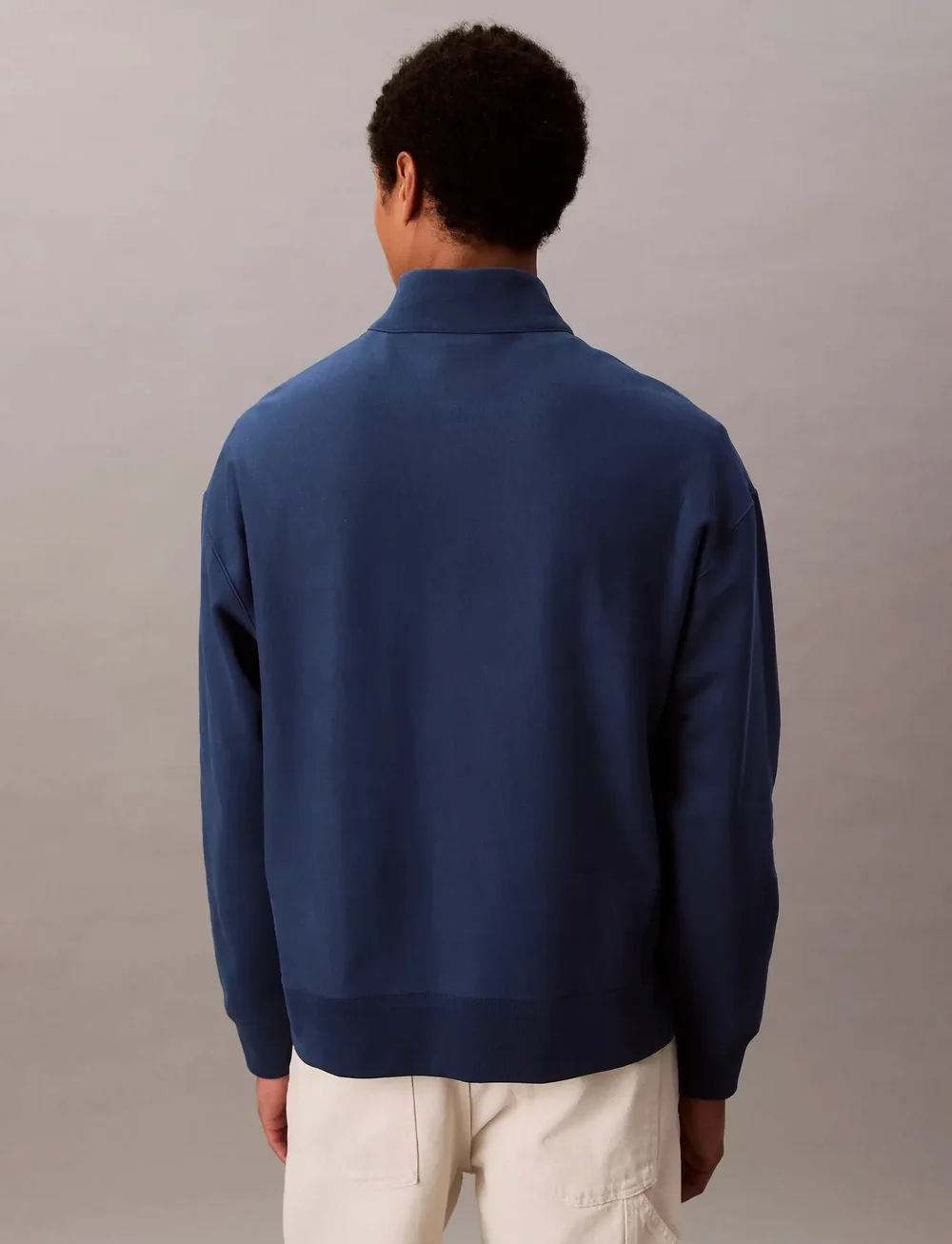 Calvin Klein Jeans - PREMIUM TERRY CHAIN STITCH QTR Z - dressipluusid - blue jean - 5