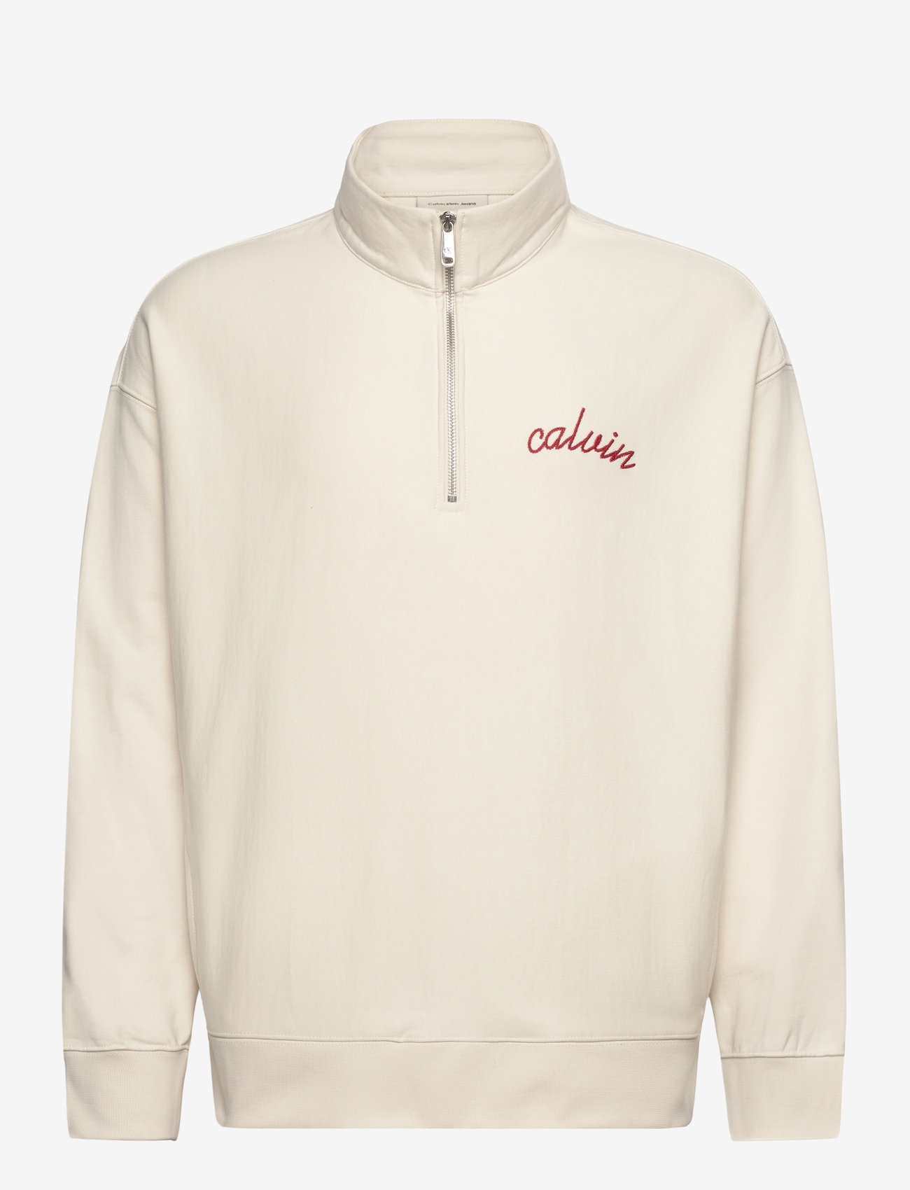 Calvin Klein Jeans - PREMIUM TERRY CHAIN STITCH QTR Z - sweatshirts - tofu - 1