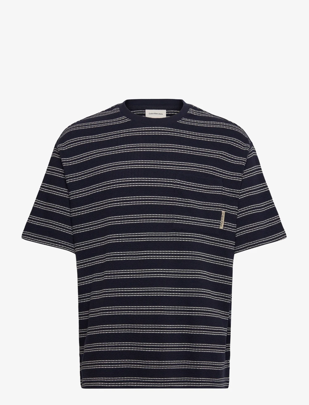 Calvin Klein Jeans - SS STRIPE JACQUARD RLXD POCKET T - lühikeste varrukatega t-särgid - night sky - 0